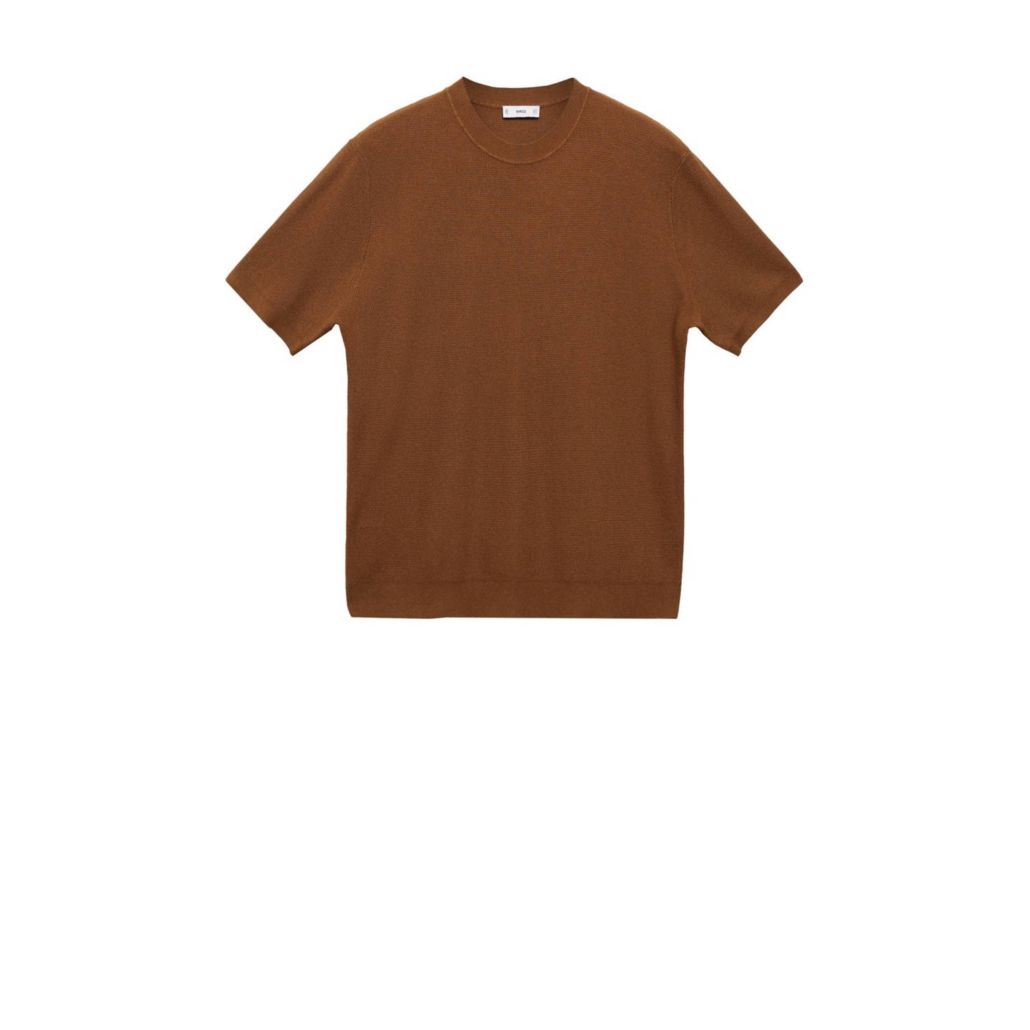 Mango Man fijngebreid T-shirt bruin
