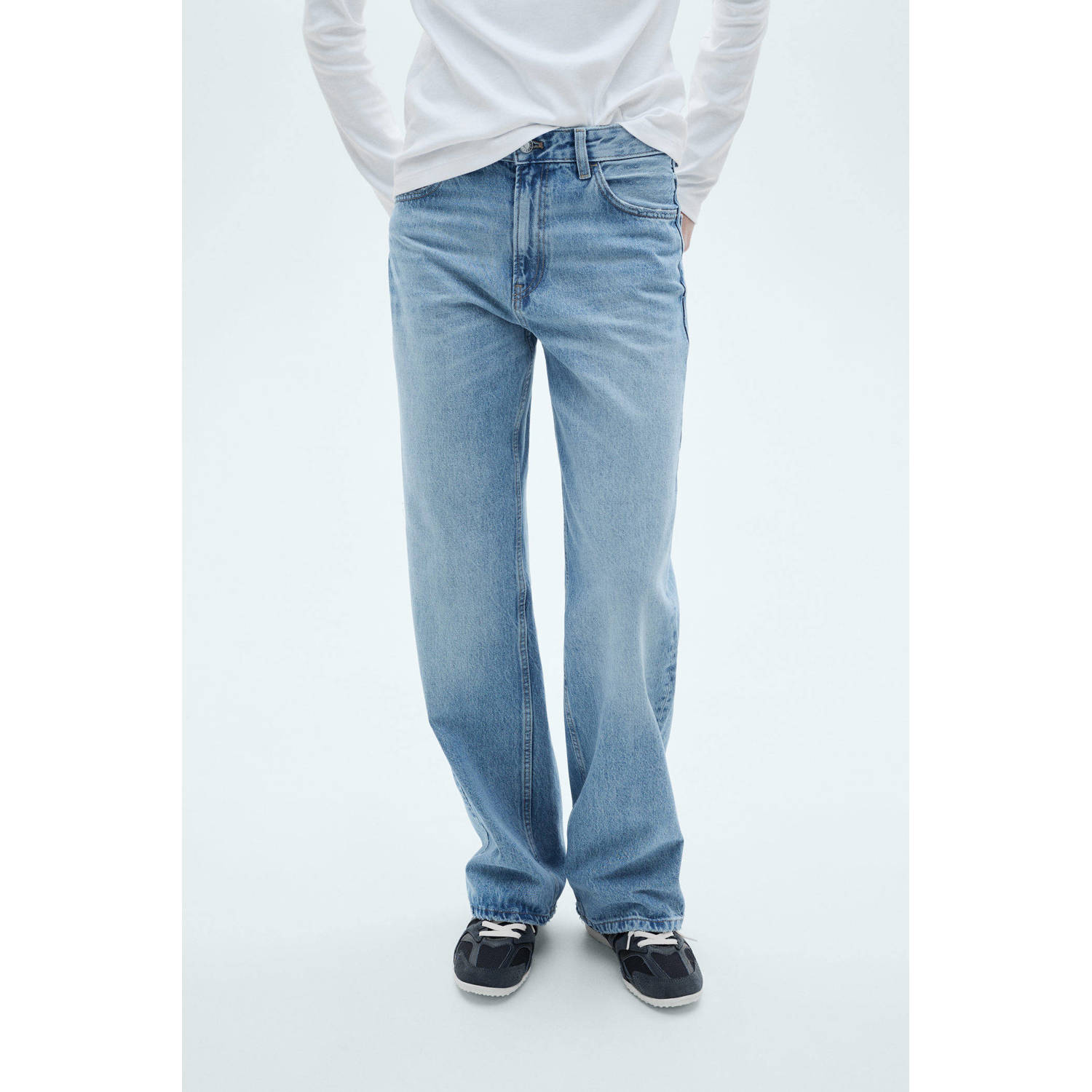 Mango straight leg jeans light blue denim