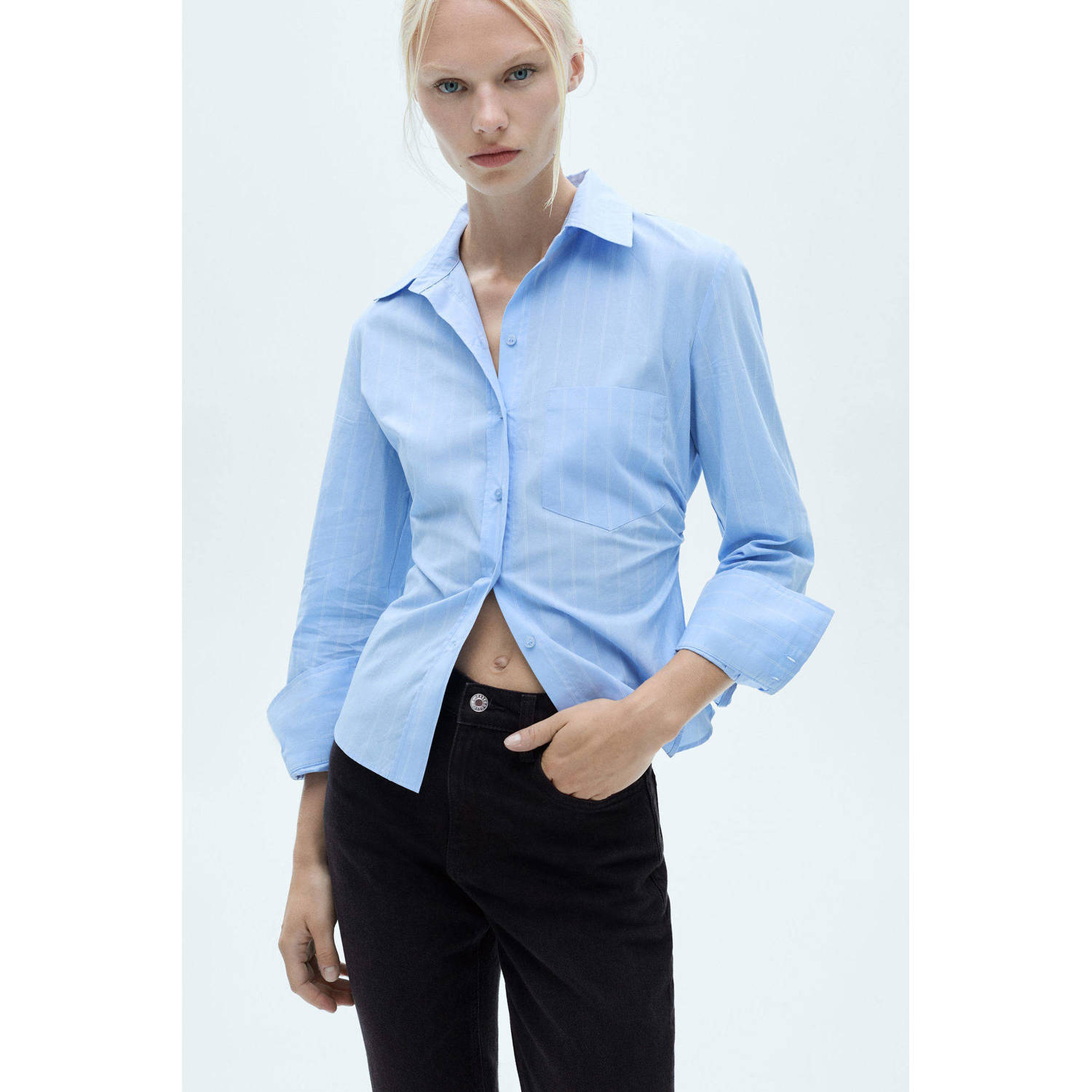 Mango cropped slim fit jeans black denim