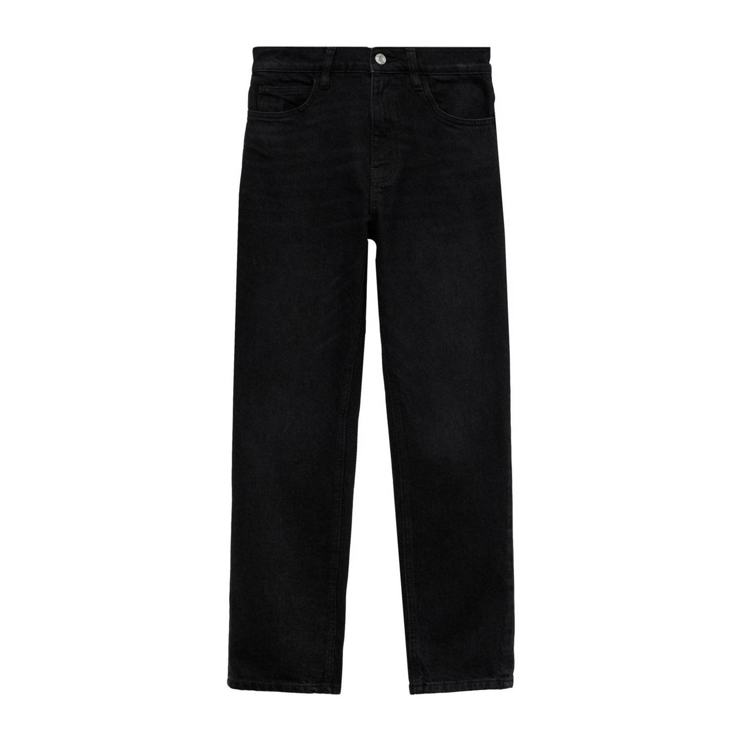 Mango cropped slim fit jeans black denim