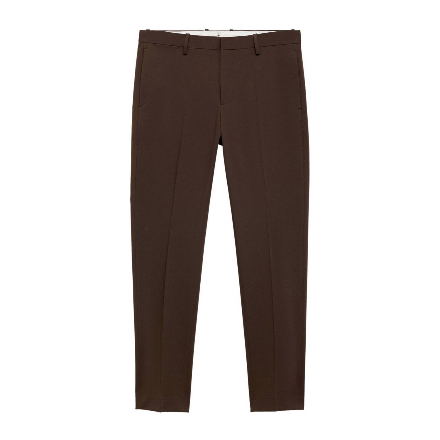 Mango Man slim fit pantalon middenbruin