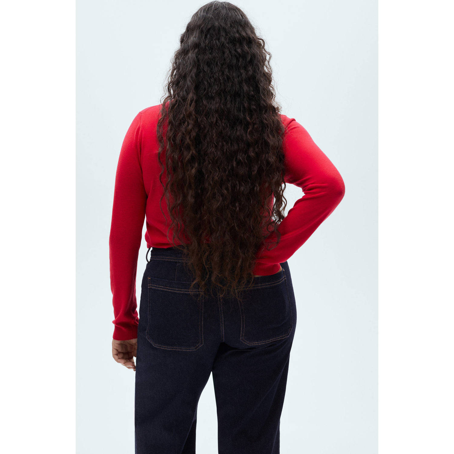 Mango cropped high waist wide leg jeans dark blue denim