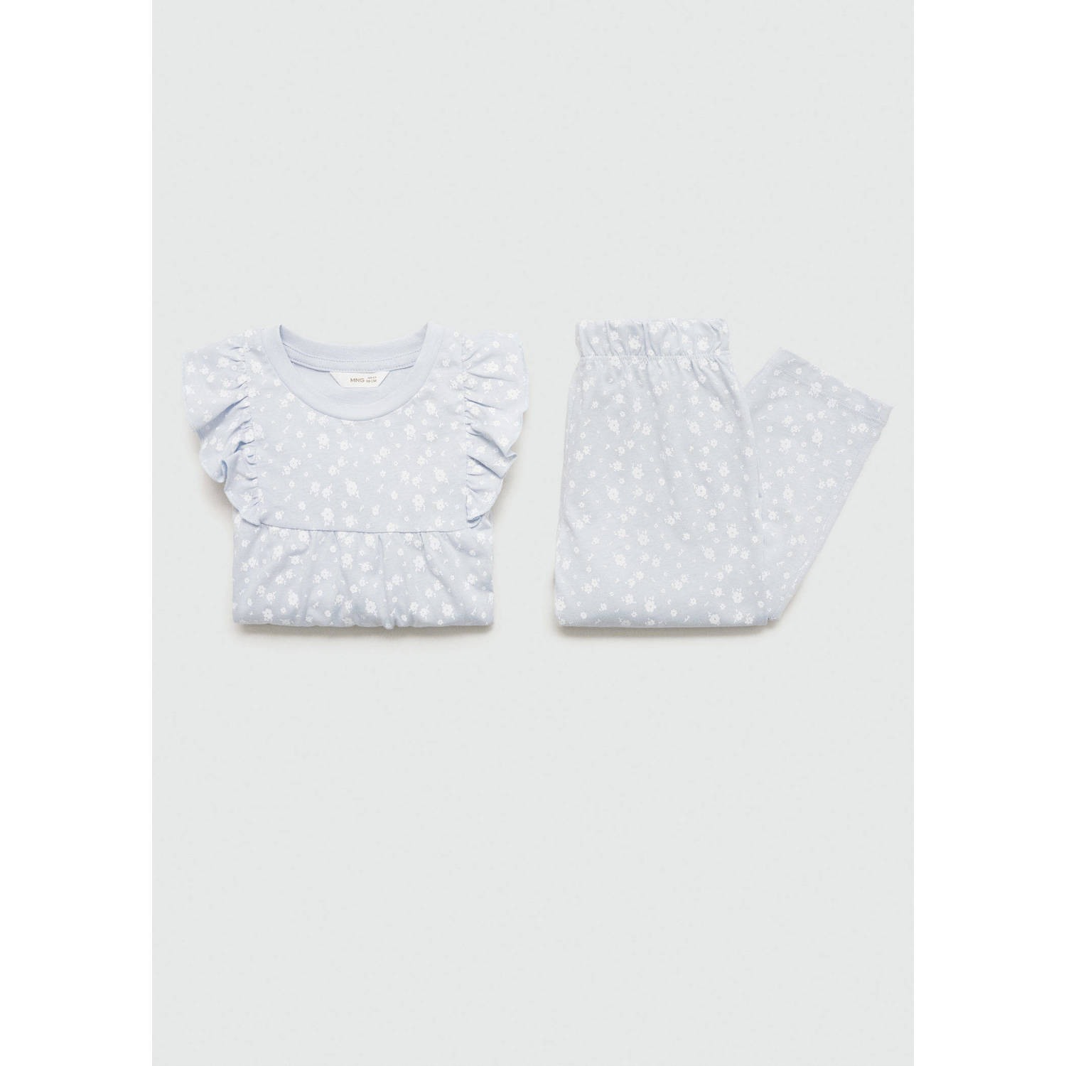 Mango Kids pyjama lichtblauw wit
