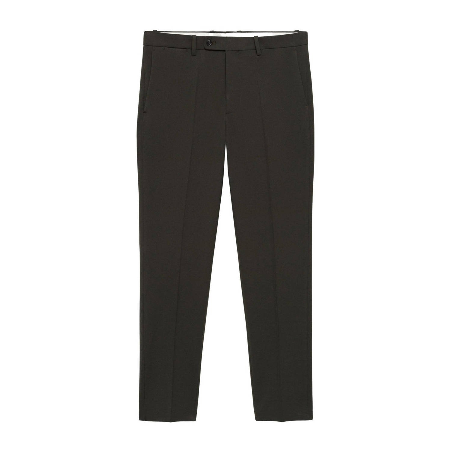 Mango Man slim fit pantalon donkergroen