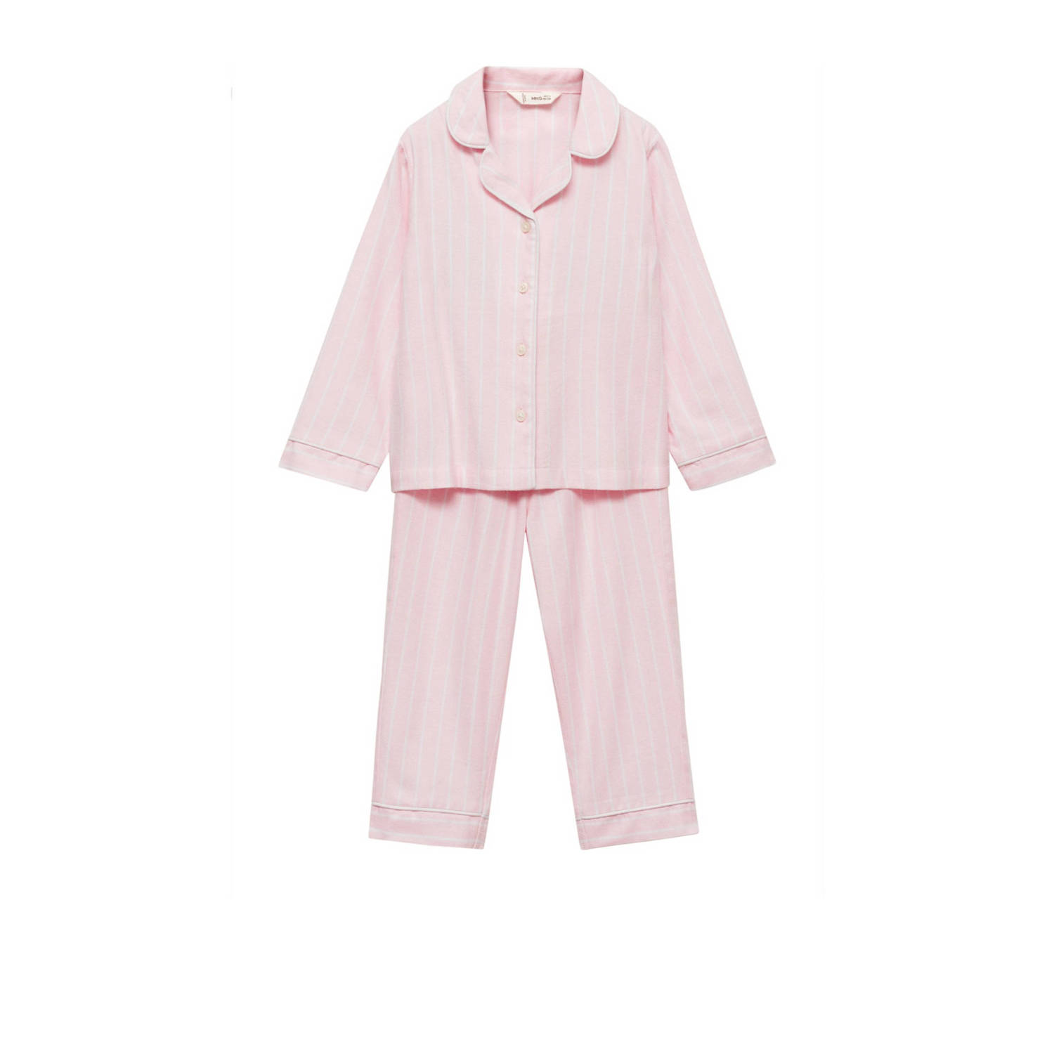 Mango Kids gestreepte pyjama roze wit