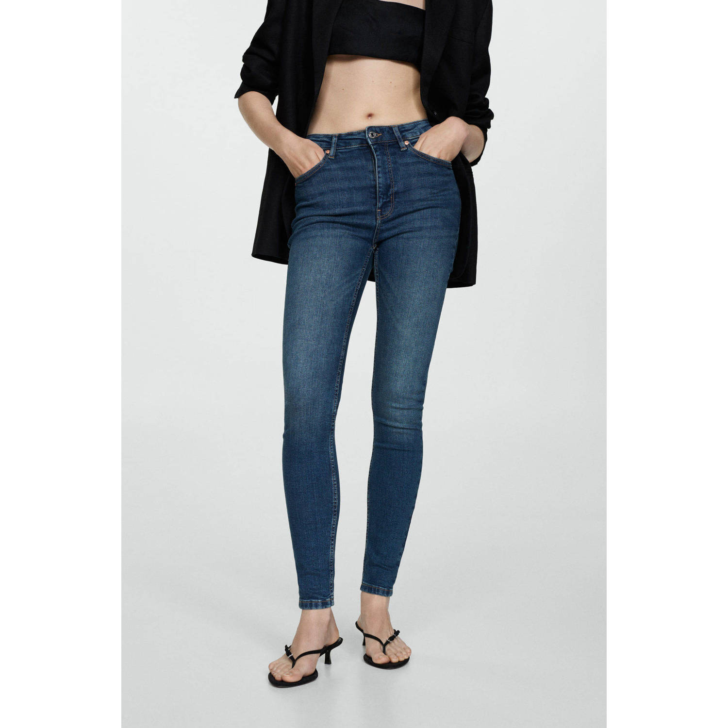 Mango skinny jeans dark blue denim