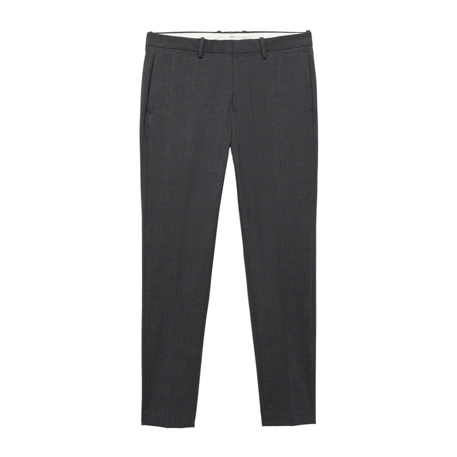 Mango Man geruite slim fit pantalon middengrijs