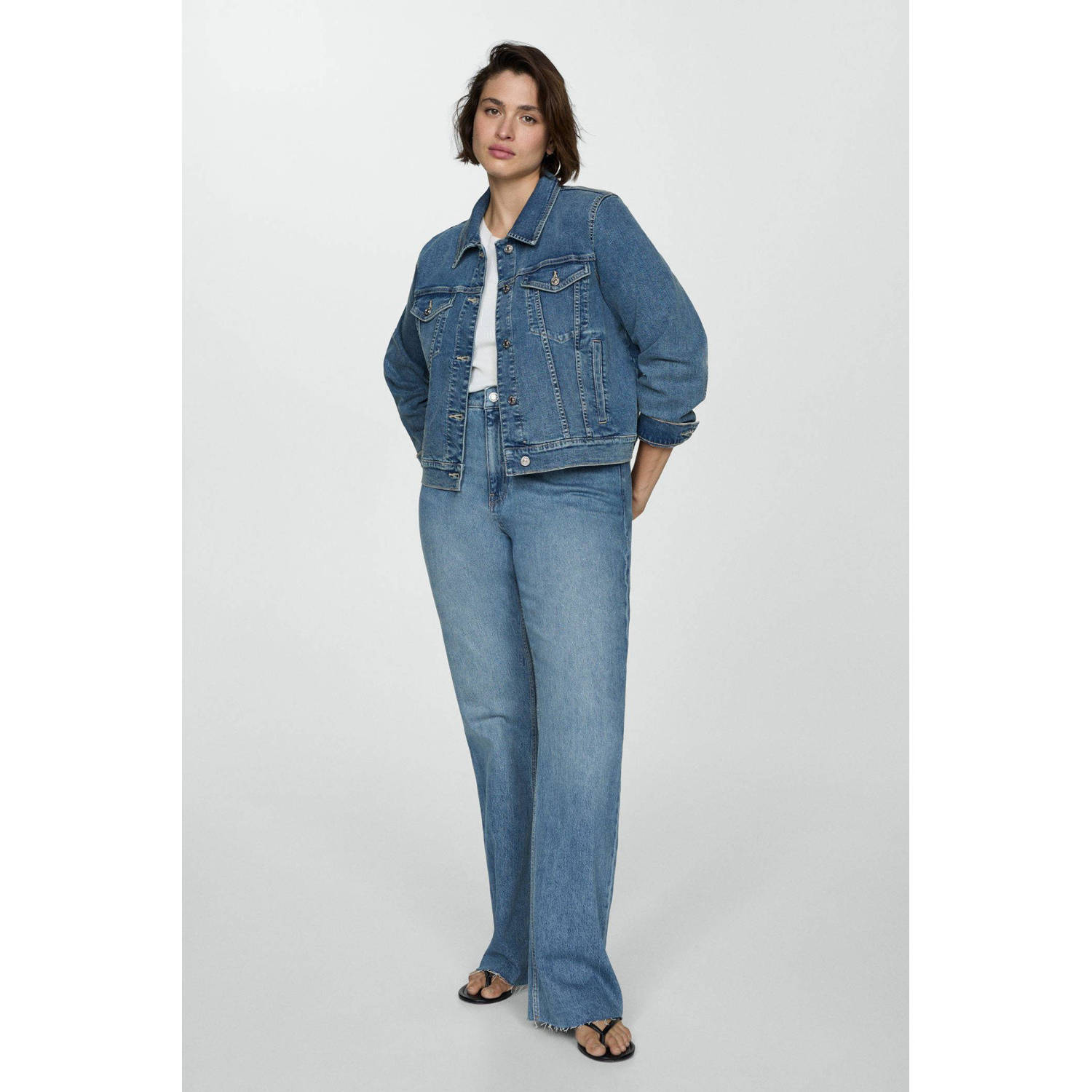 Mango flared jeans medium blue denim