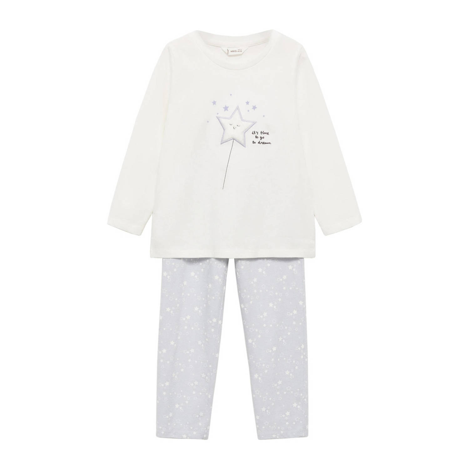 Mango Kids pyjama lichtblauw offwhite