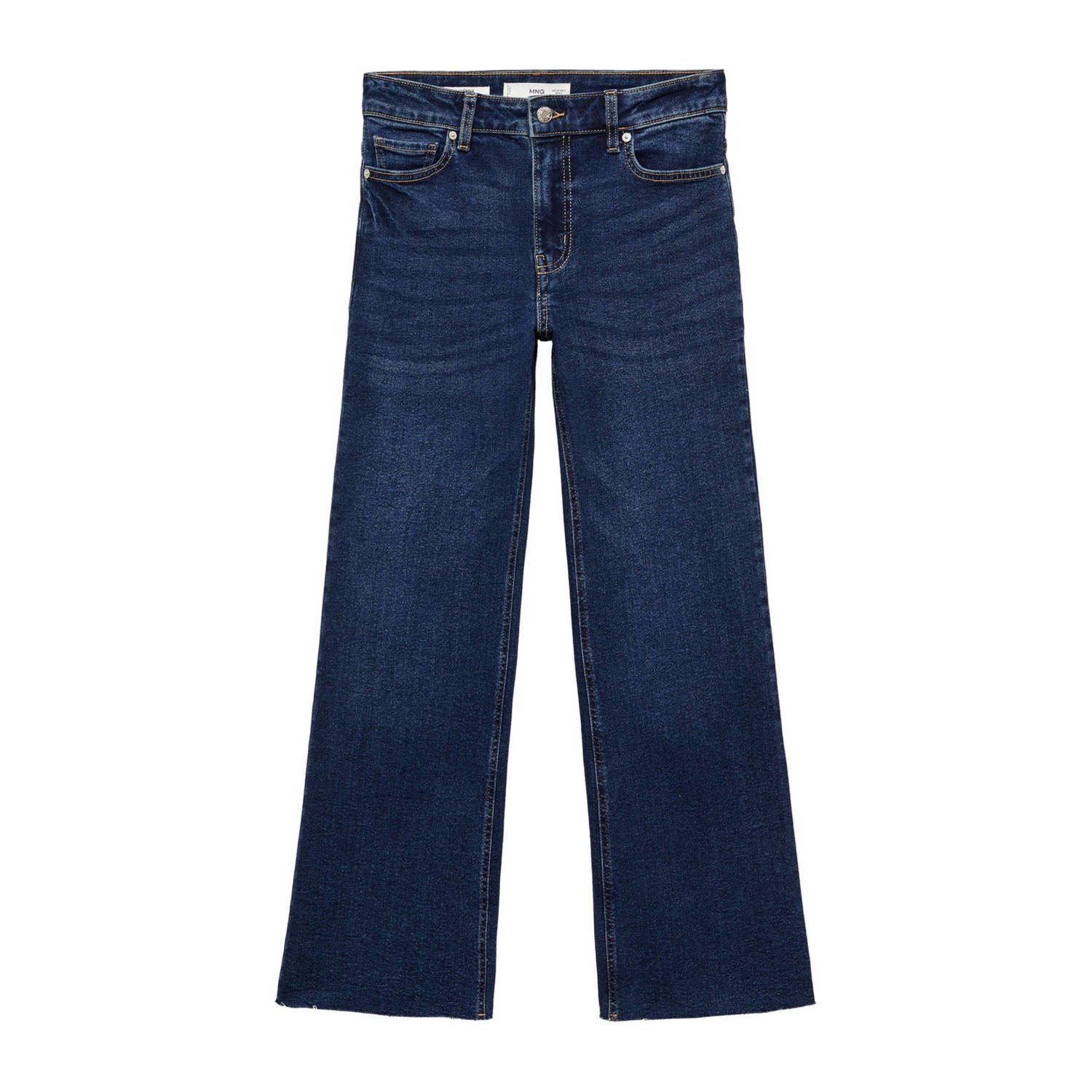 Mango cropped low waist flared jeans dark blue denim