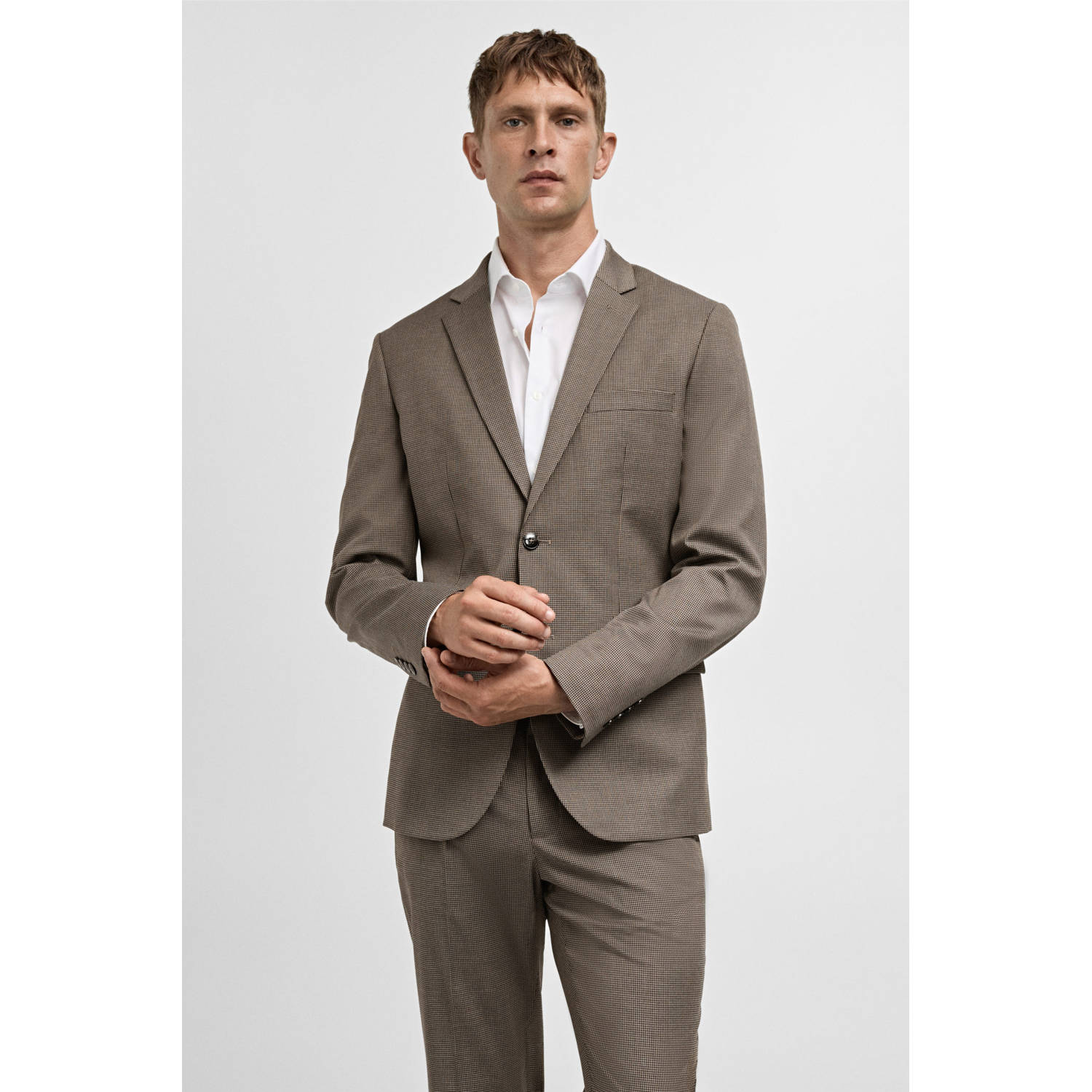 Mango Man slim fit colbert bruin