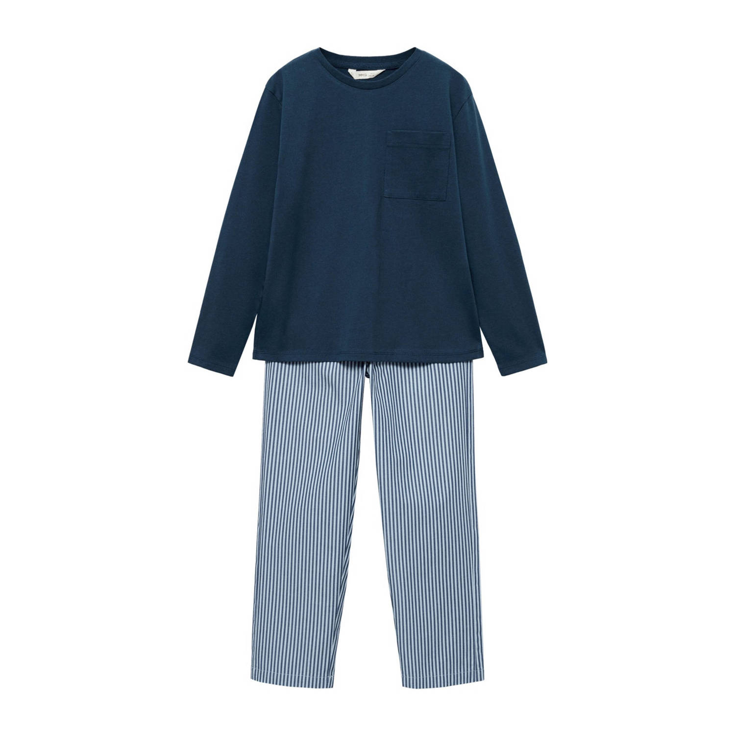 Mango Kids pyjama met streepdessin donkerblauw