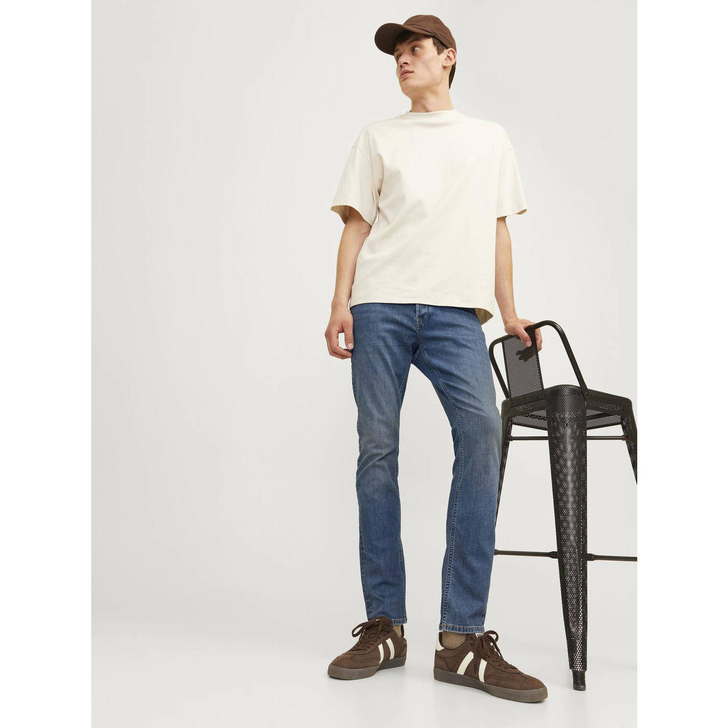 JACK & JONES JEANS INTELLIGENCE slim fit jeans JJIGLENN JJORIGINAL blue denim