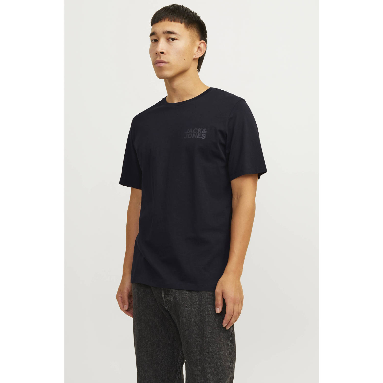 JACK & JONES ESSENTIALS slim fit T-shirt Jjecorp met logo