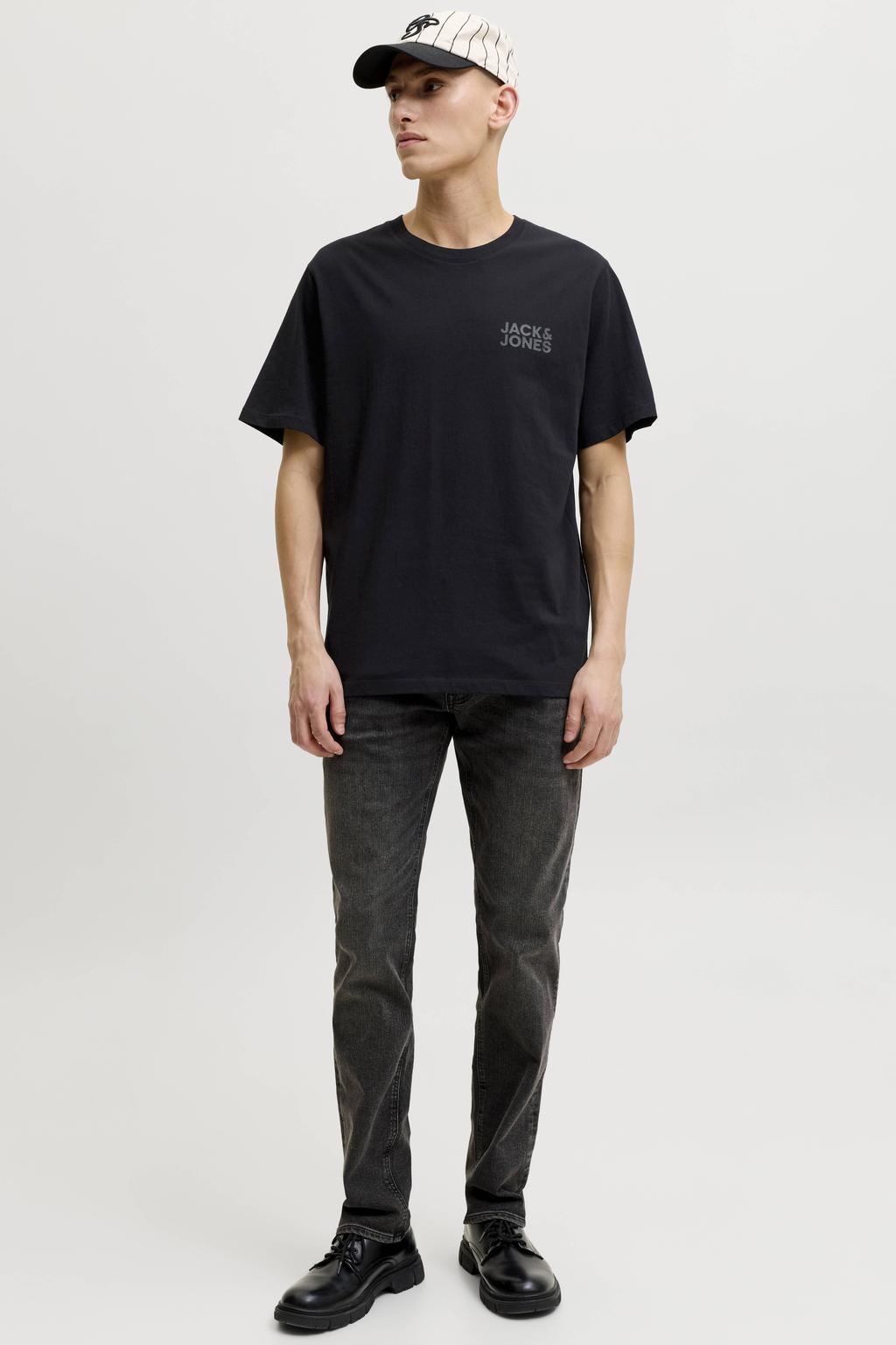 JACK & JONES ESSENTIALS slim fit T-shirt Jjecorp met logo