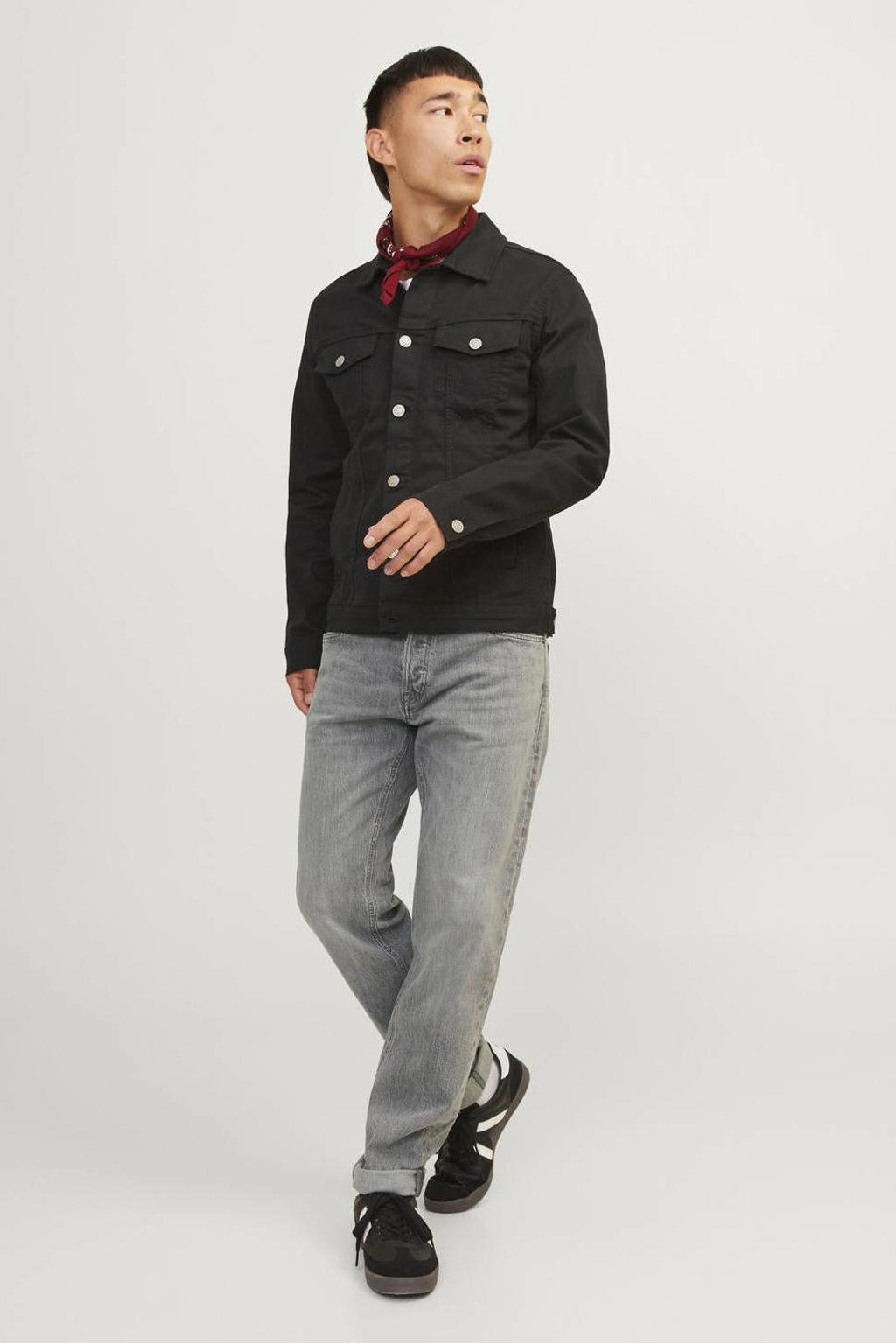 JACK & JONES JEANS INTELLIGENCE tapered fit jeans JJIMIKE grey denim