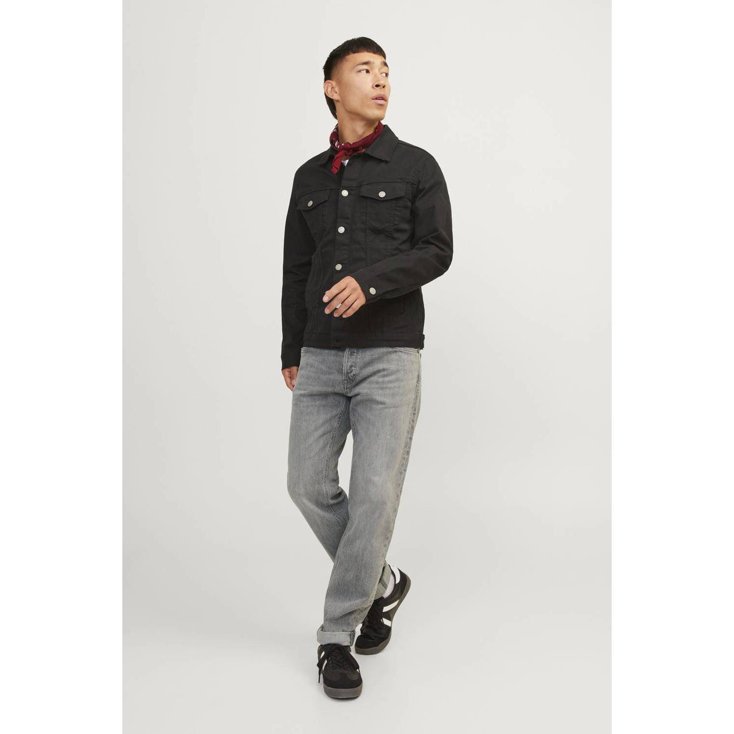 JACK & JONES JEANS INTELLIGENCE tapered fit jeans JJIMIKE grey denim