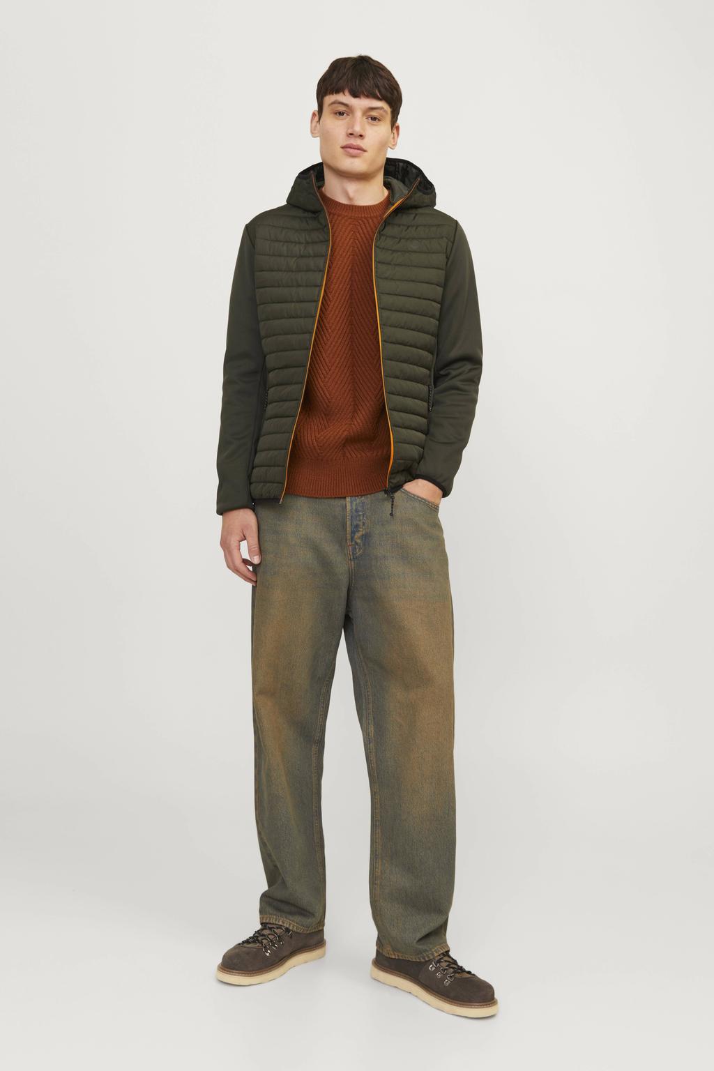 JACK & JONES ESSENTIALS gewatteerde jas JJEMULTI met logo