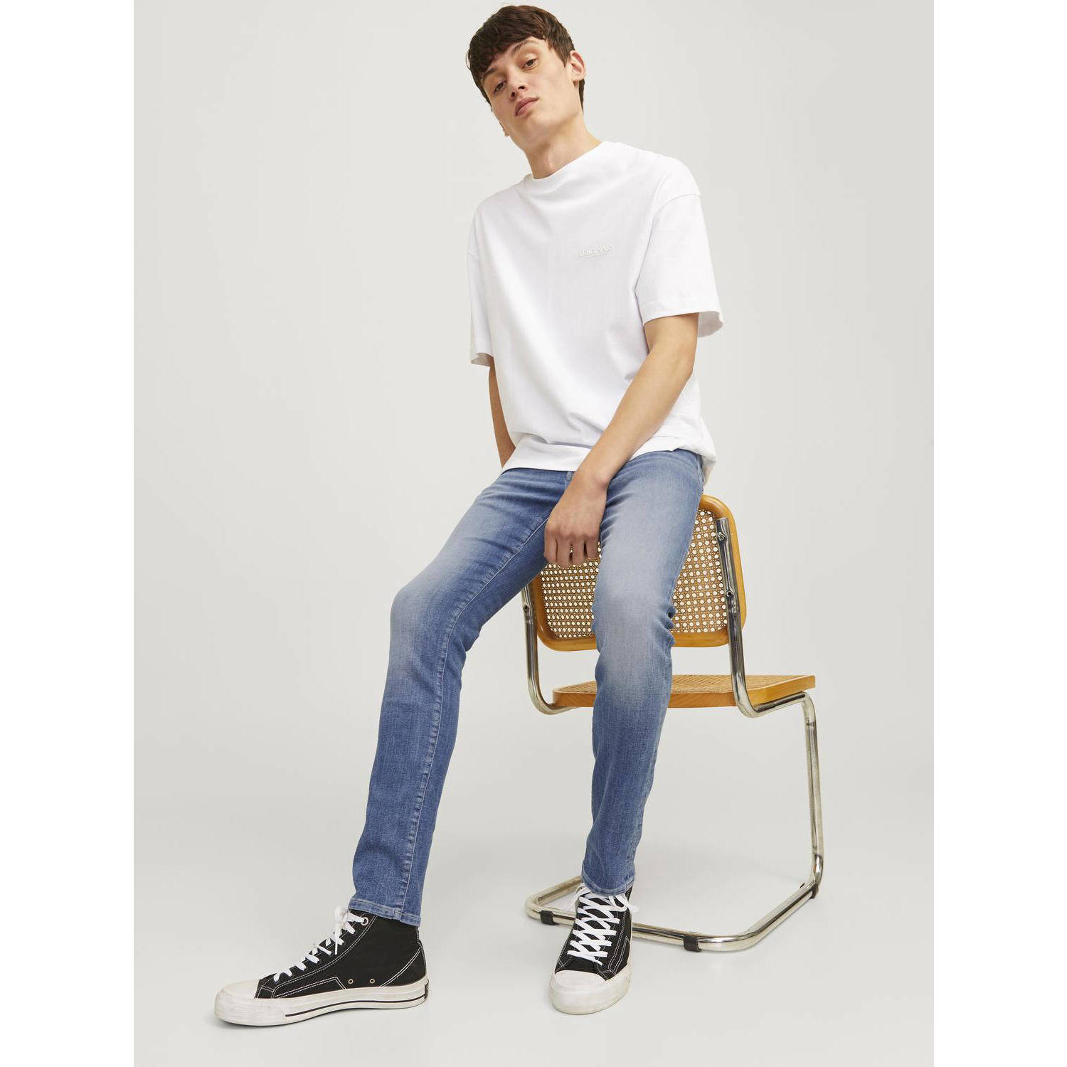 JACK & JONES JEANS INTELLIGENCE slim fit jeans JJIGLENN blue denim