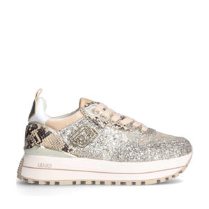 Maxi Wonder 01  leren sneakers beige glitter