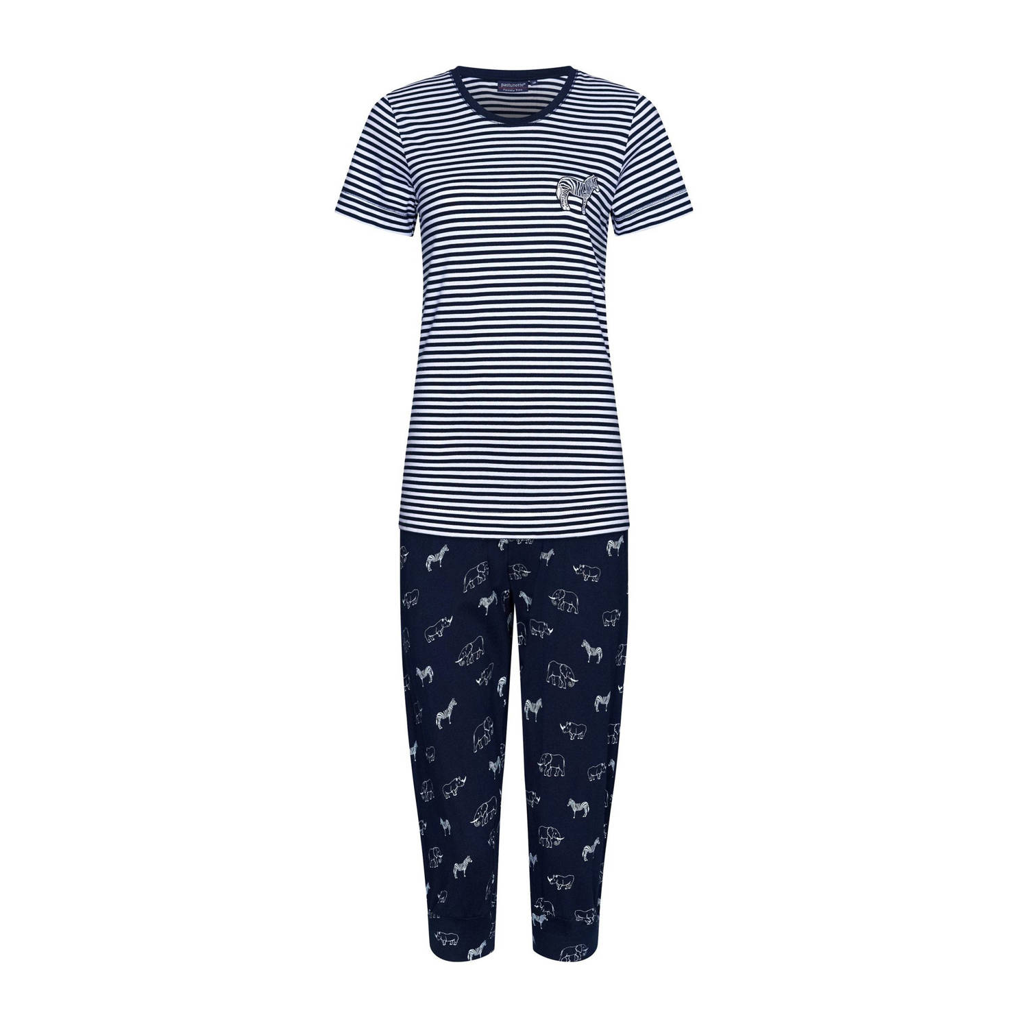 Rebelle pyjama donkerblauw wit