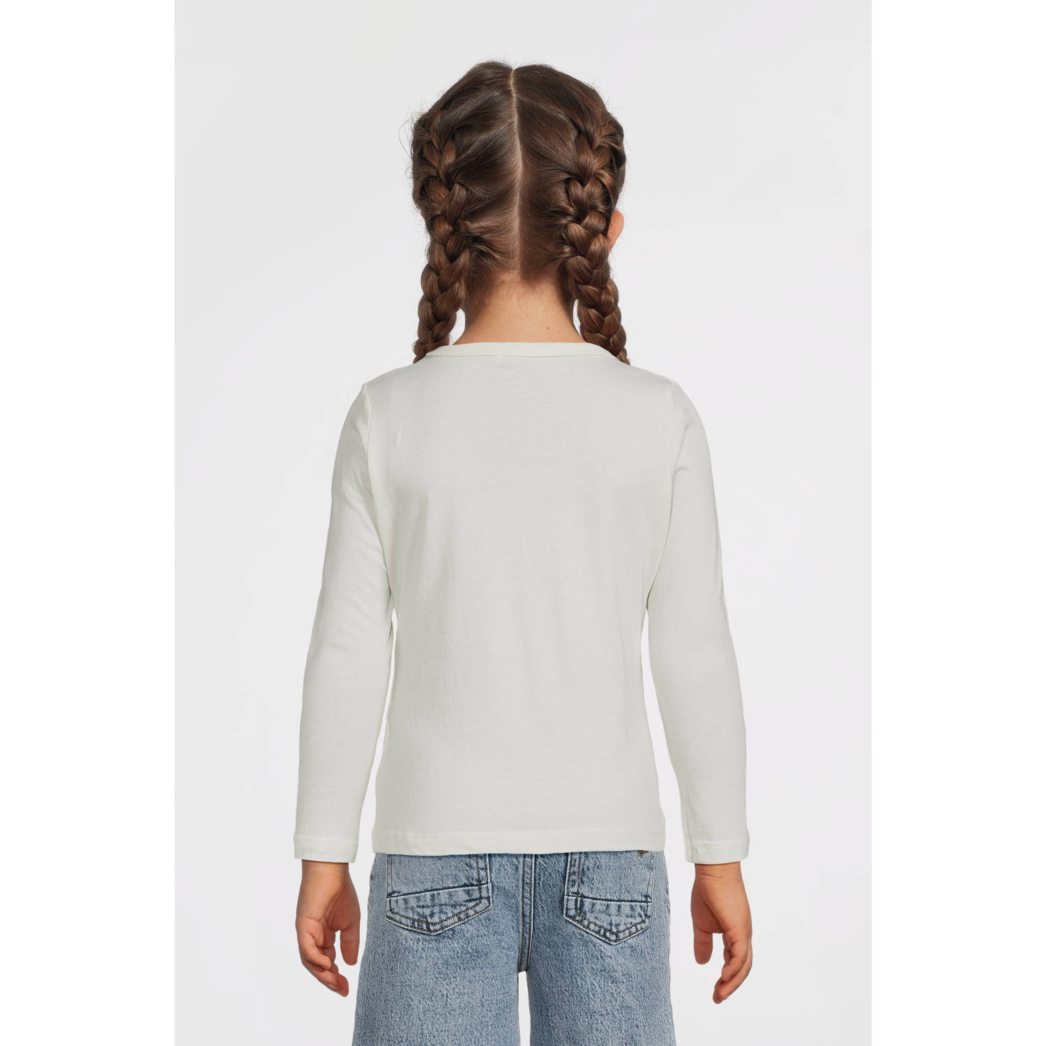 NAME IT KIDS longsleeve NKFOLISIA met printopdruk offwhite