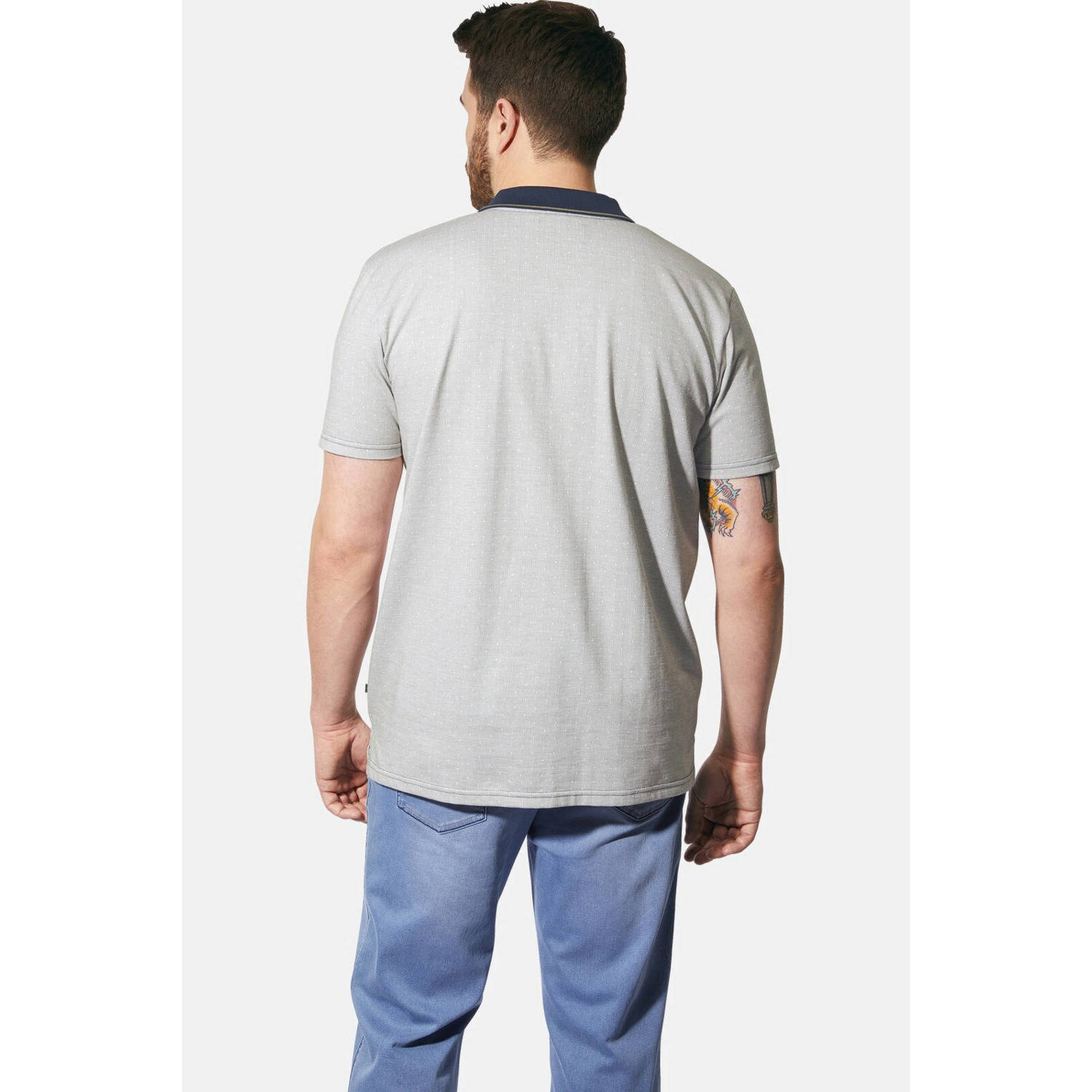 Charles Colby polo EARL BARTHOLOW Plus Size grijs