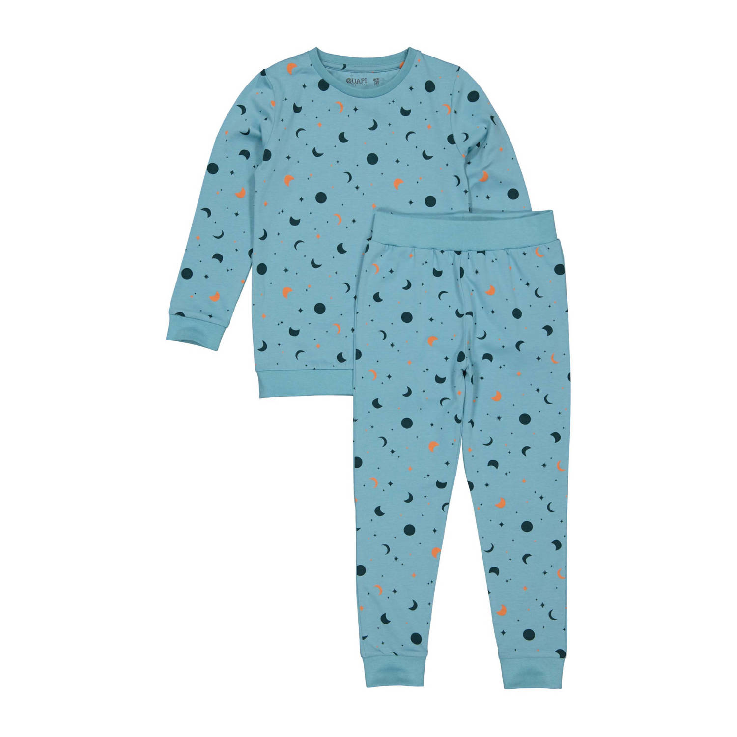 Quapi pyjama PUCK met all over print blauw donkerblauw oranje