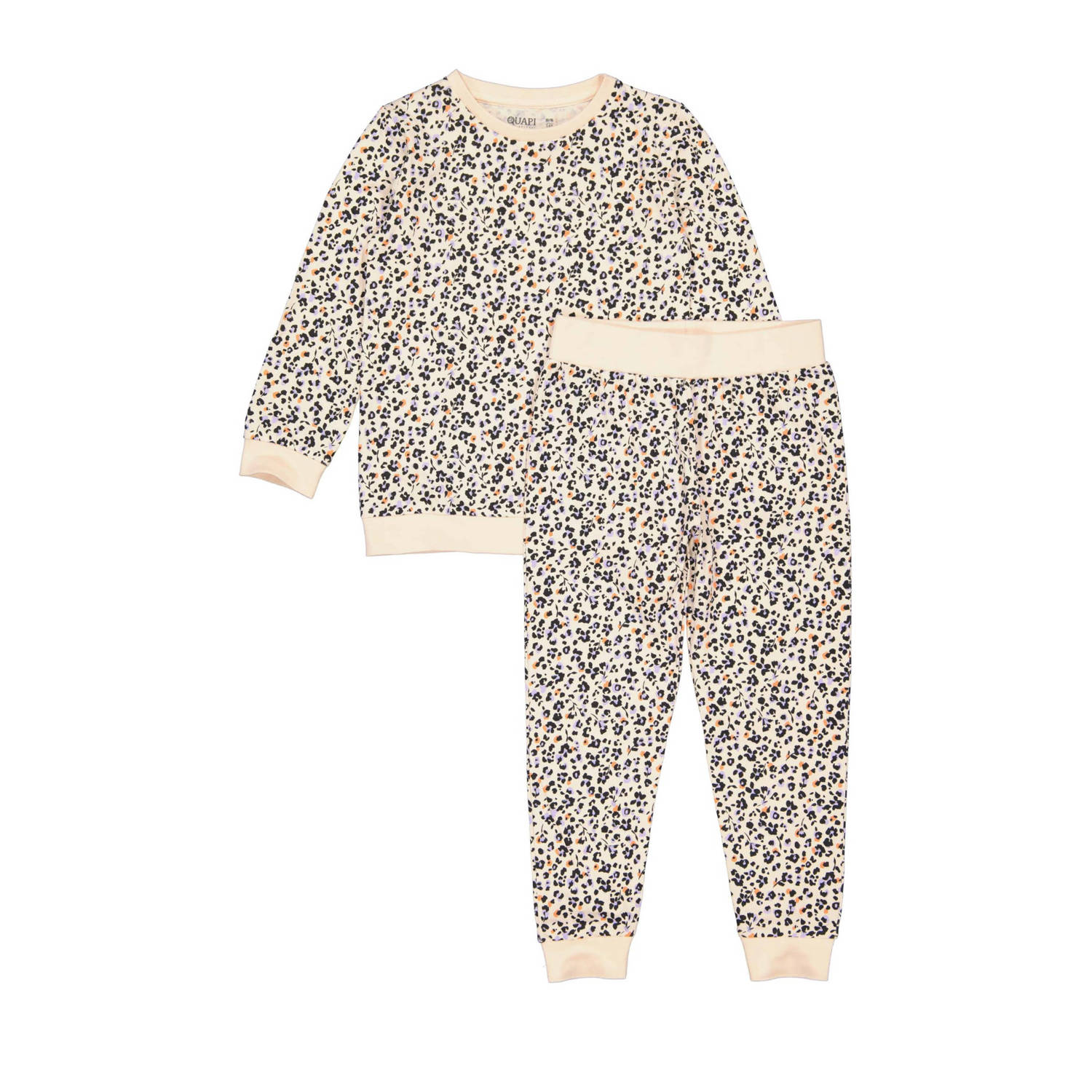 Quapi gebloemde pyjama PUCK ecru zwart multicolor