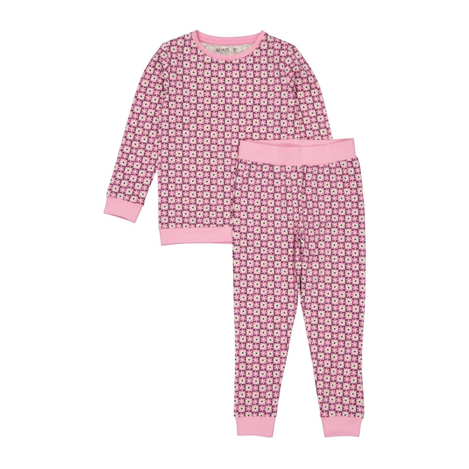 Quapi pyjama PUCK met all over print lichtroze paars ecru