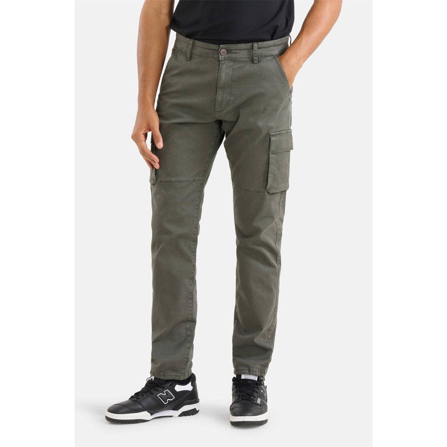 Shoeby regular fit cargo broek antraciet