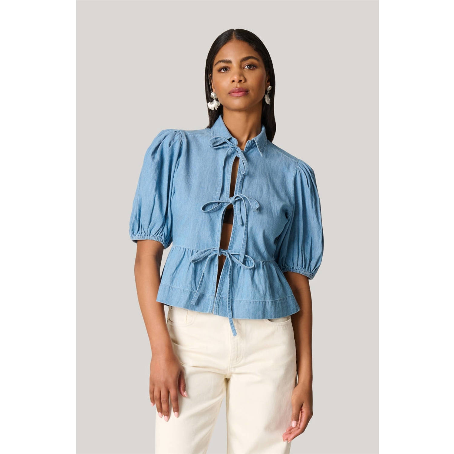 Shoeby denim blouse light blue