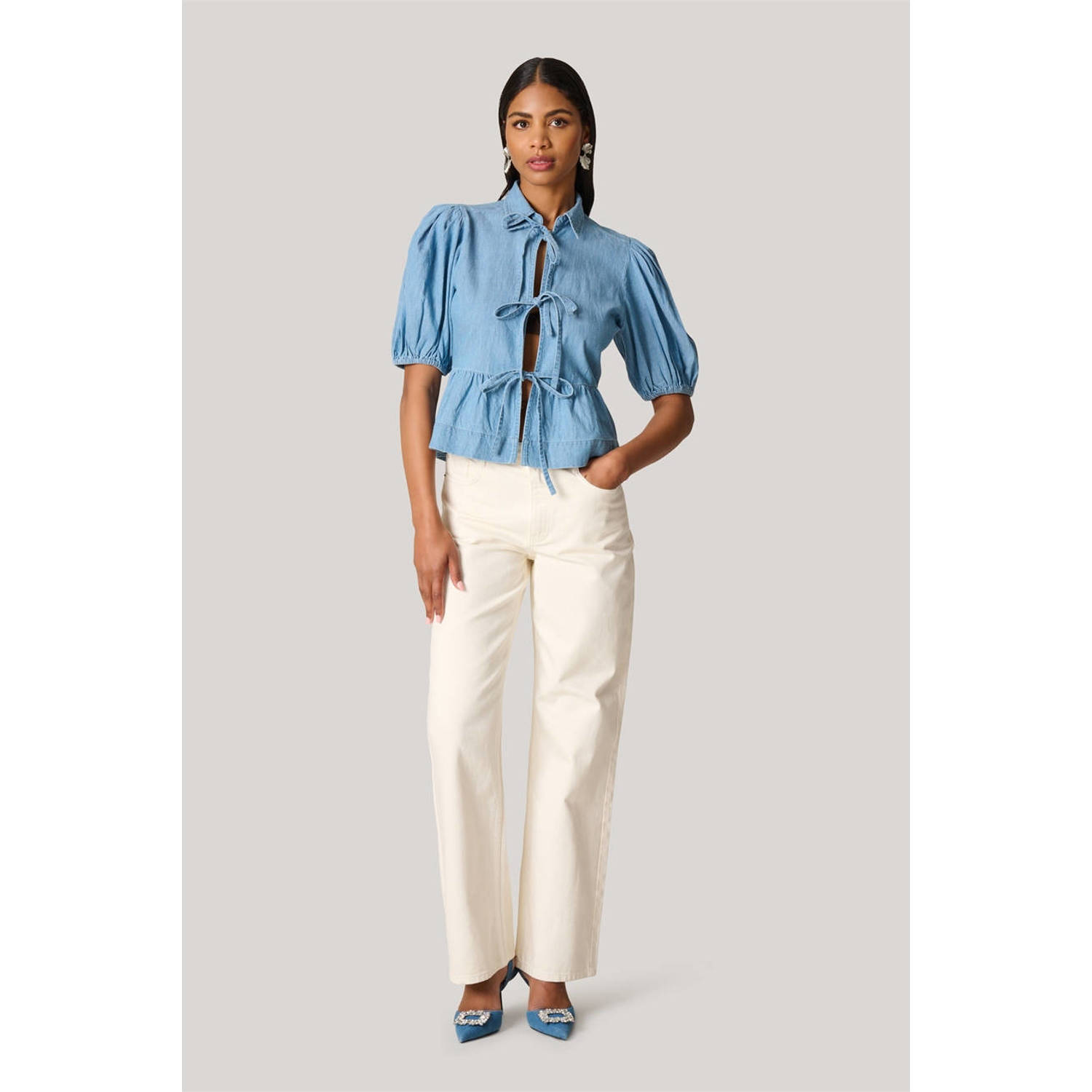 Shoeby denim blouse light blue