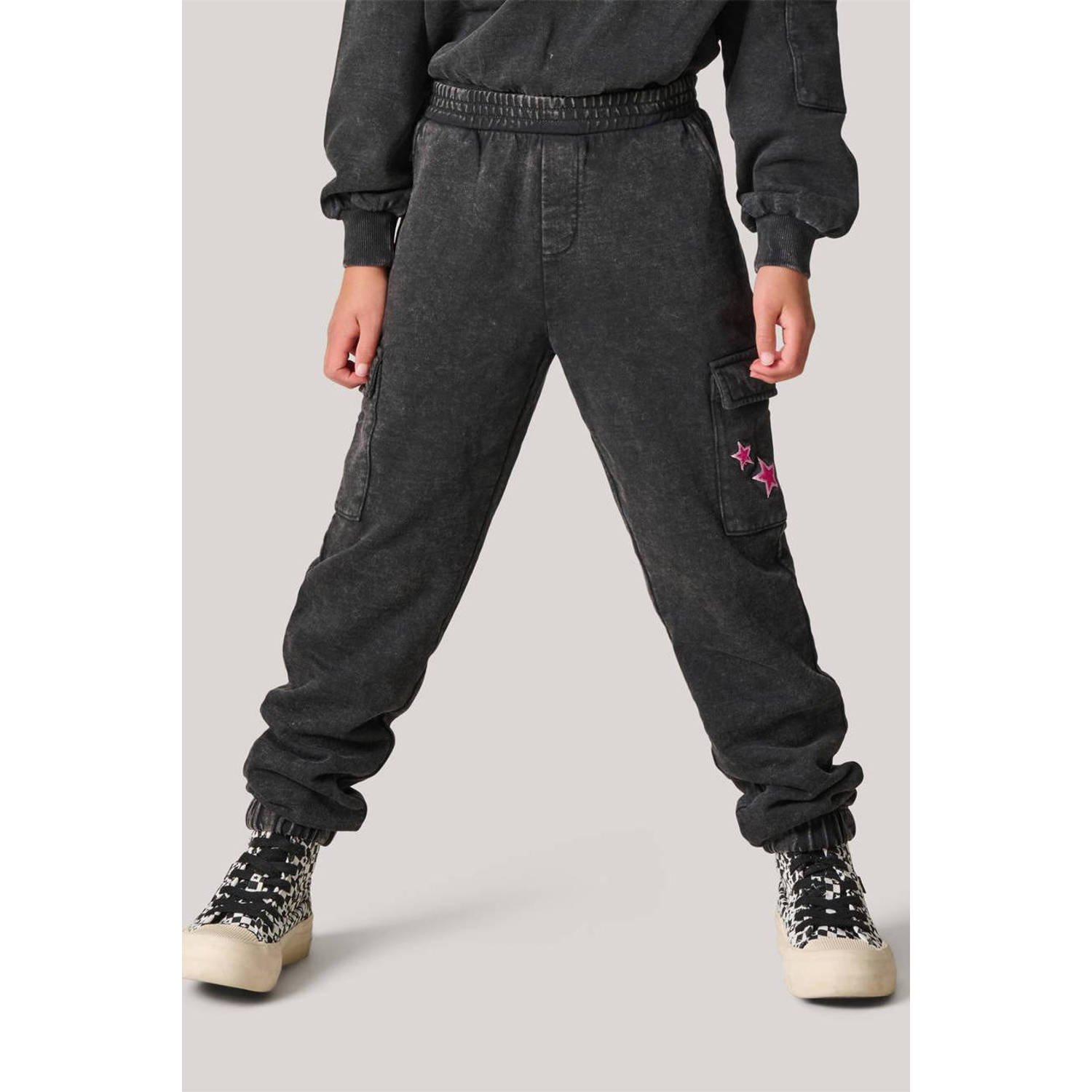 Shoeby loose fit jeans antraciet Grijs Meisjes Katoen Effen 134 140