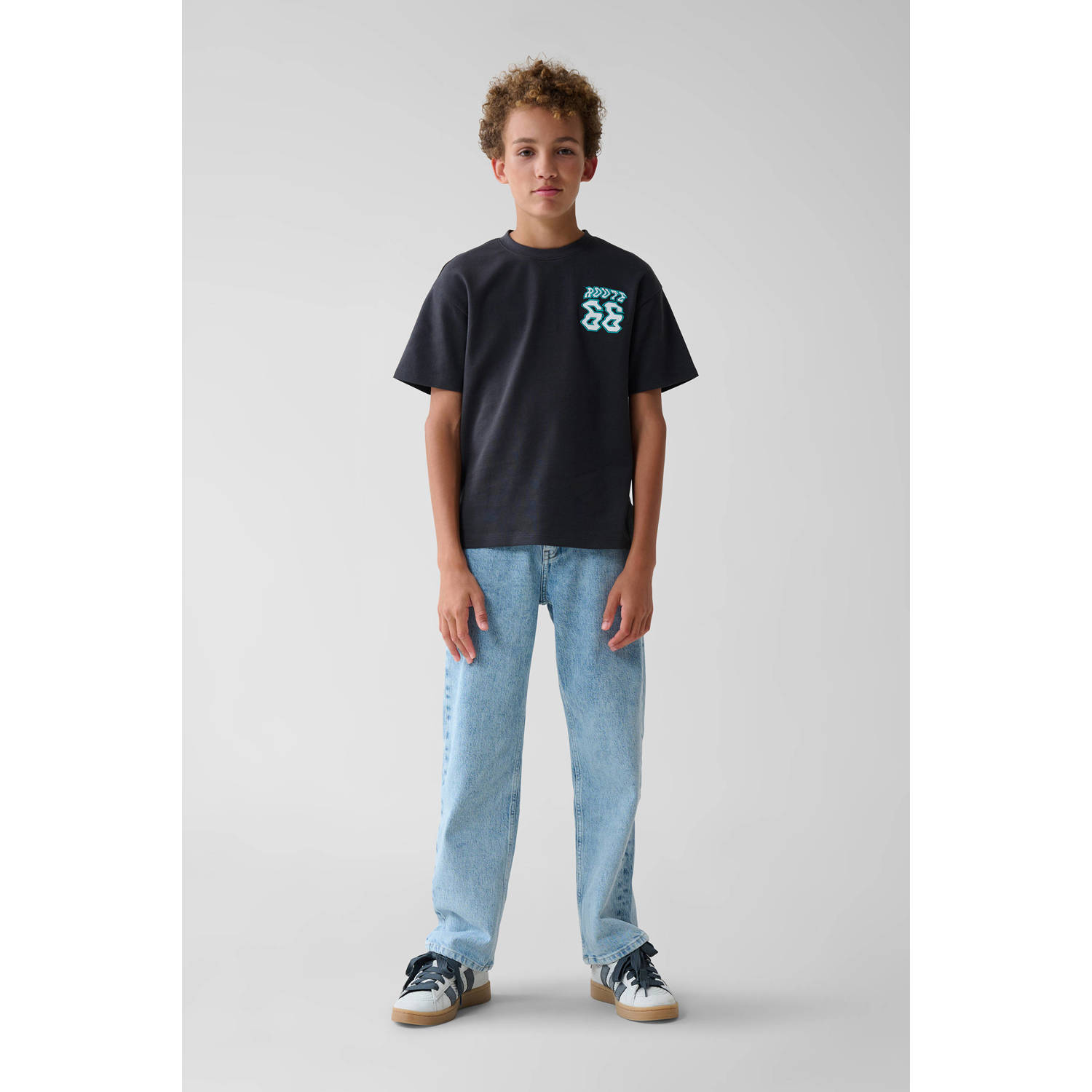 Shoeby T-shirt met backprint antraciet