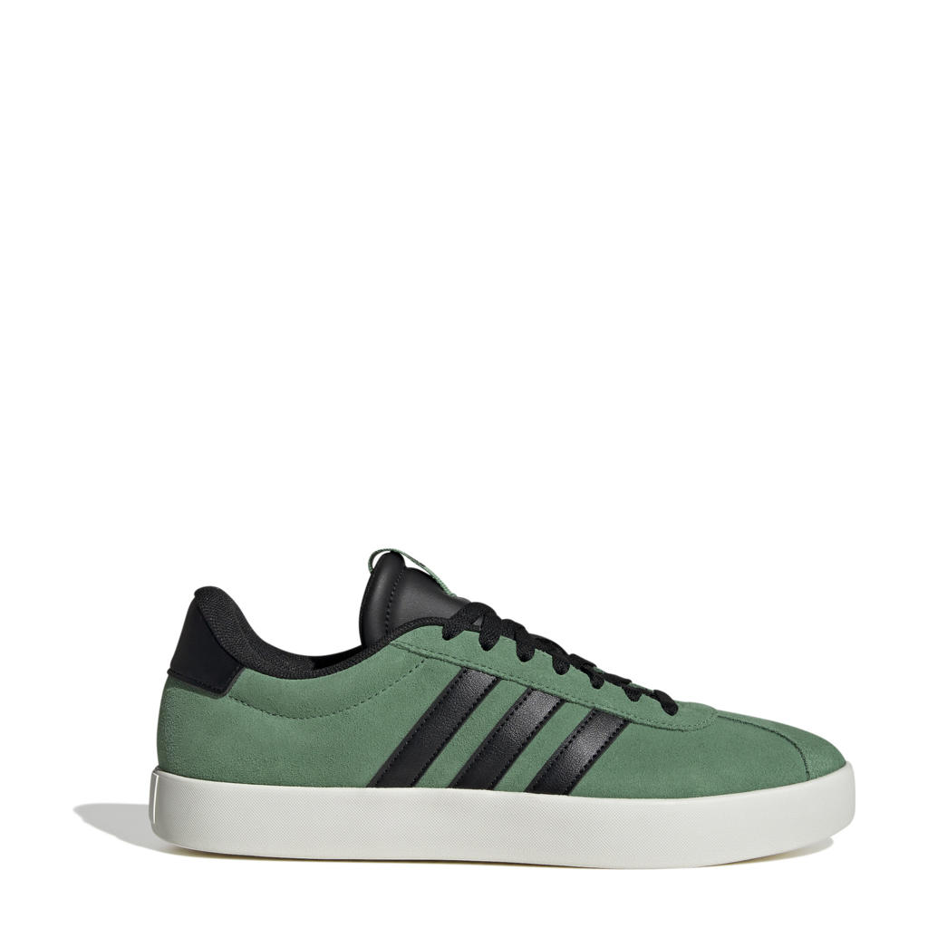 Groen en zwarte heren adidas Sportswear VL Court 3.0 sneakers van suã¨de met veters