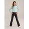 WE Fashion velours flared broek donkergrijs