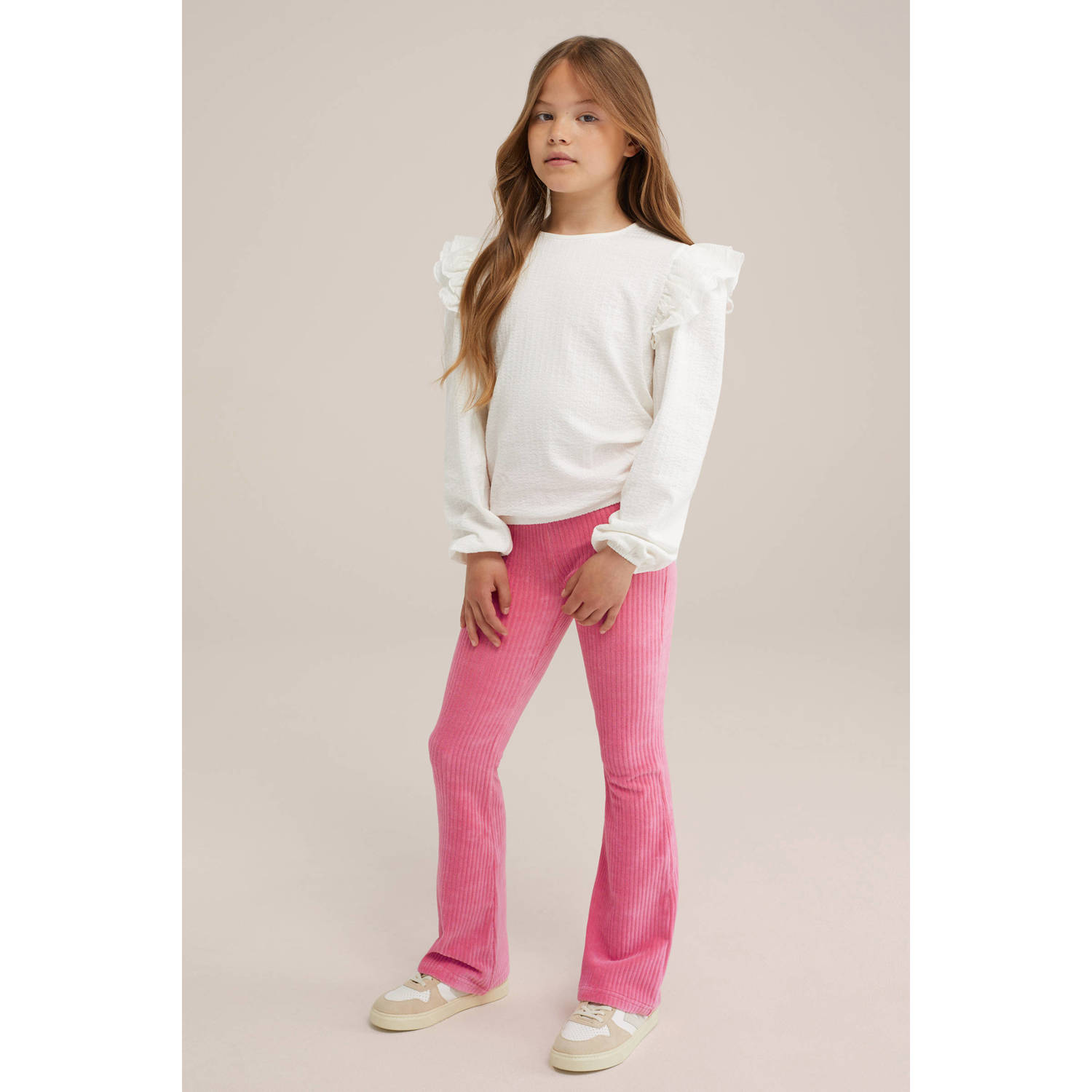 WE Fashion velours flared broek