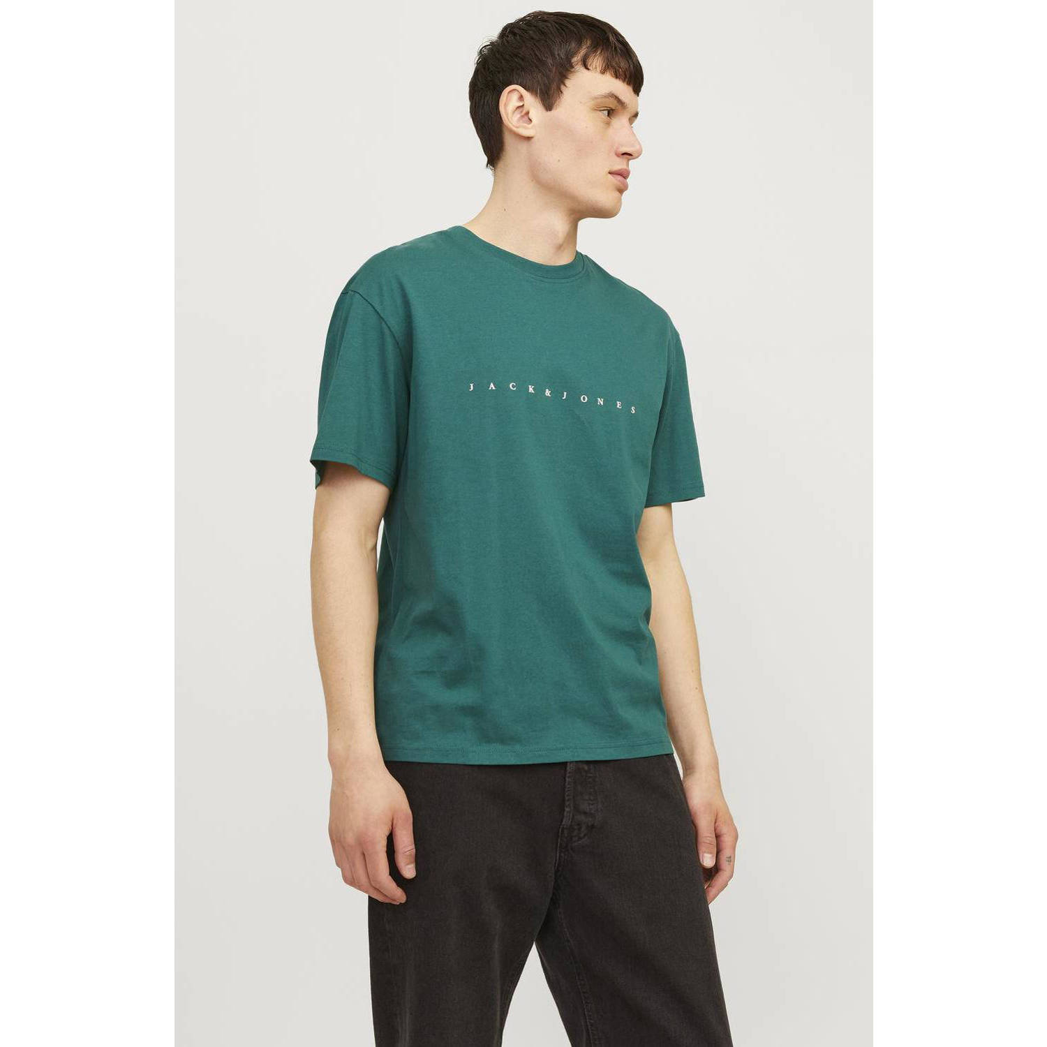 JACK & JONES ESSENTIALS regular fit T-shirt JJESTAR met logo