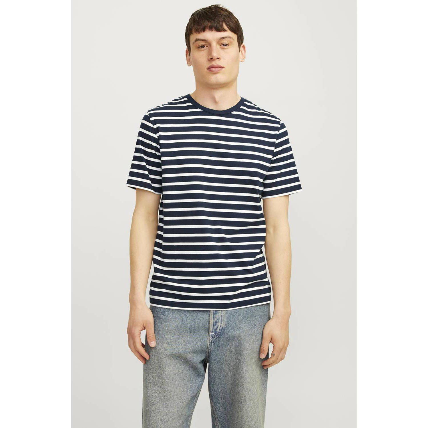 JACK & JONES ESSENTIALS regular fit T-shirt JJEORGANIC navy blazer