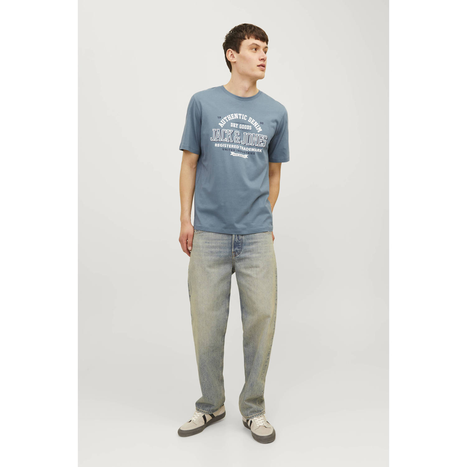 JACK & JONES ESSENTIALS regular fit T-shirt JJELOGO met printopdruk