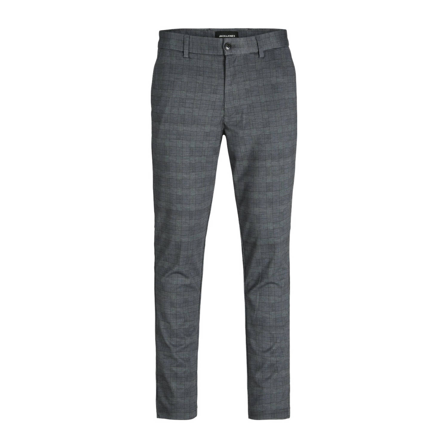 JACK & JONES PANTS STUDIO geruite slim fit chino JPSTMARCO JJCOOPER grijs