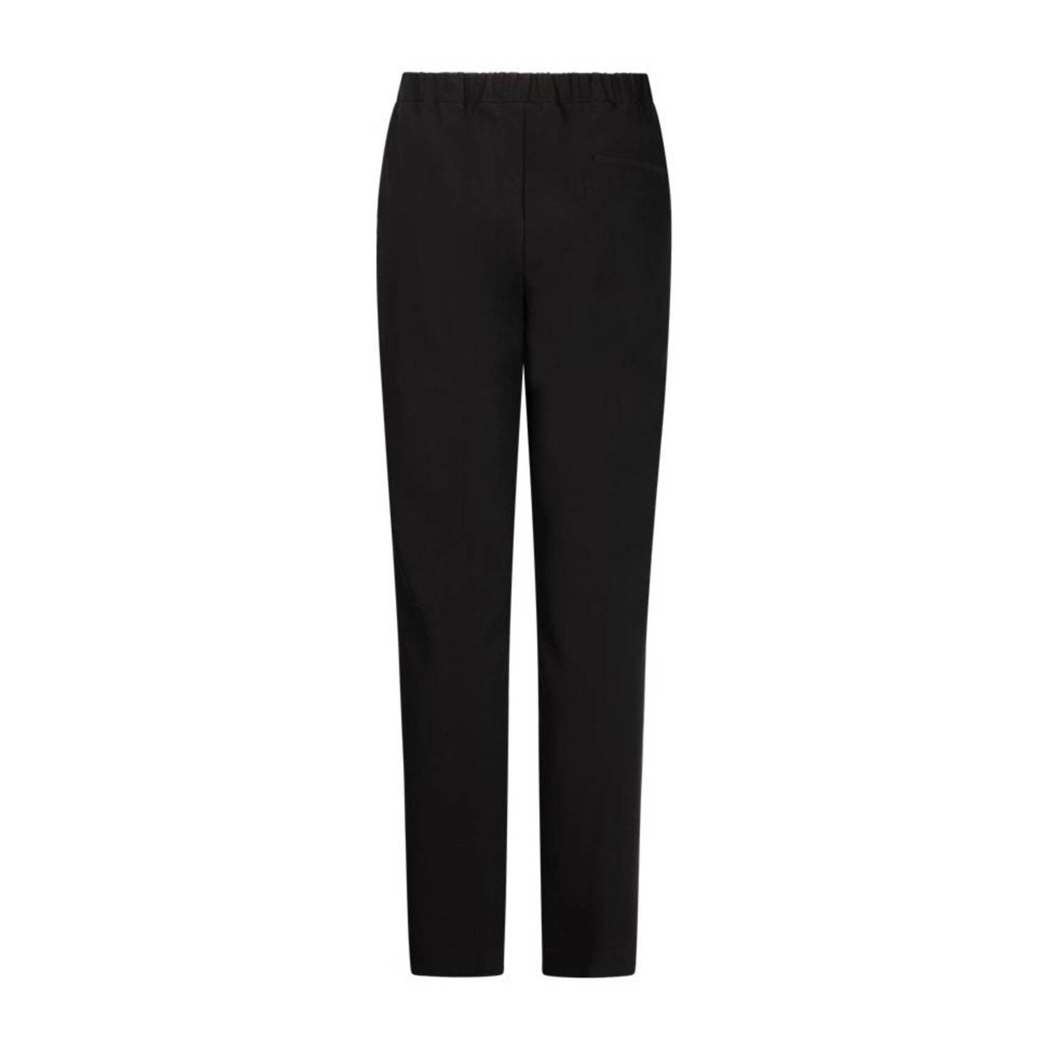 Another-Label low waist tapered fit broek Milly zwart