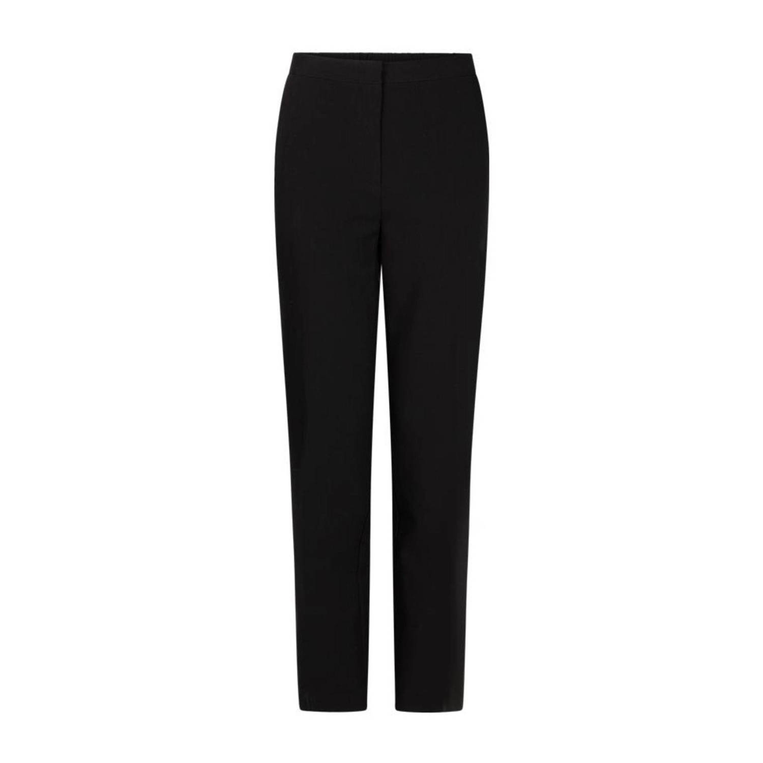 Another-Label low waist tapered fit broek Milly zwart