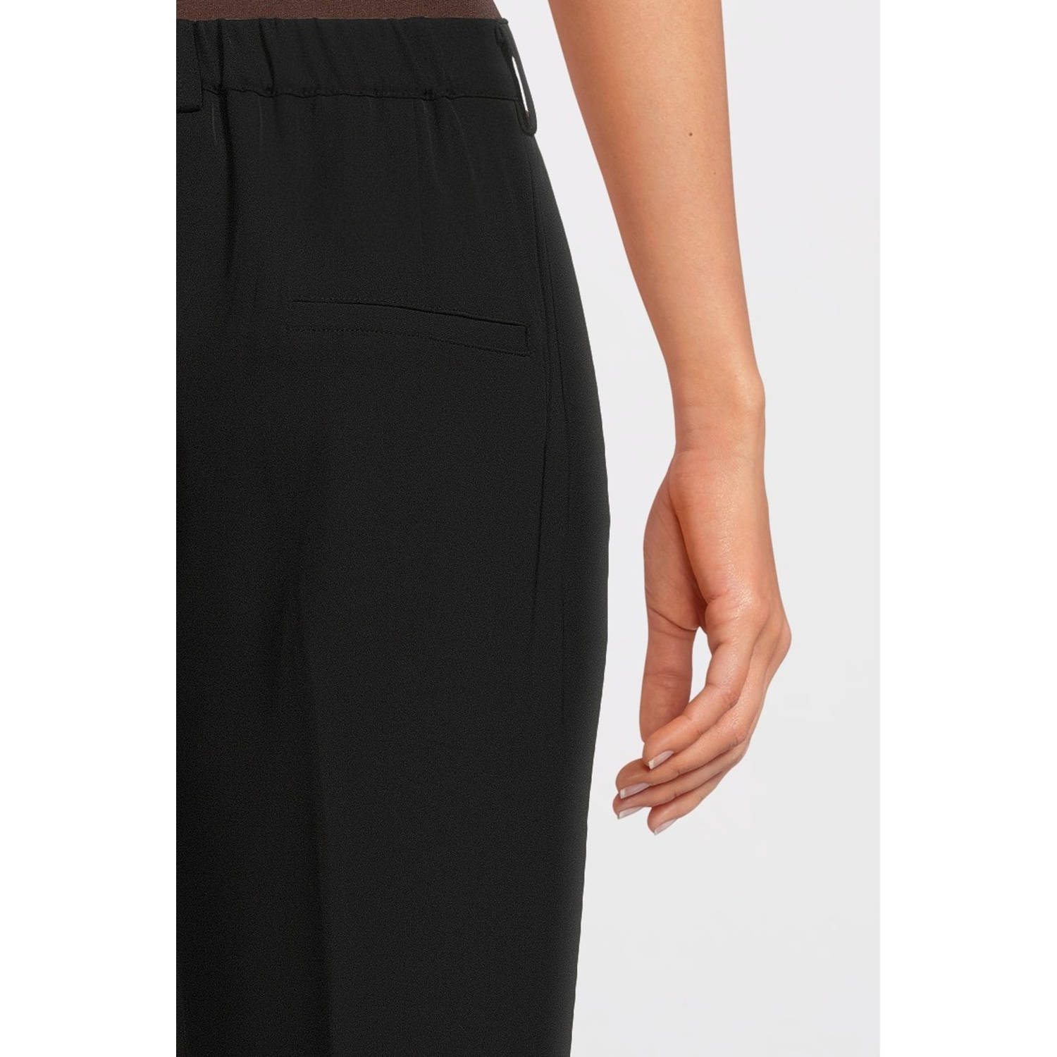 Another-Label high waist straight fit pantalon Doore zwart
