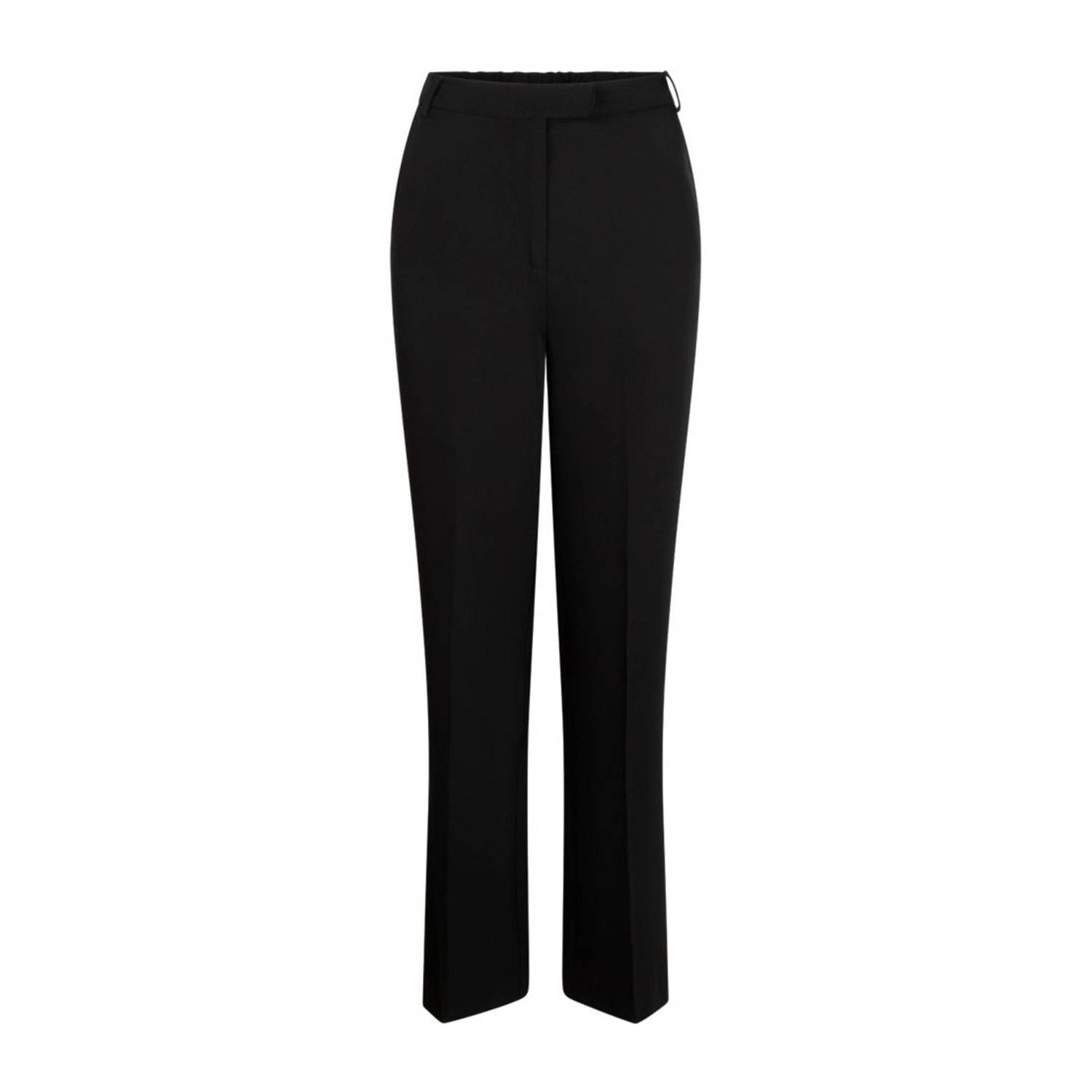 Another-Label high waist straight fit pantalon Doore zwart