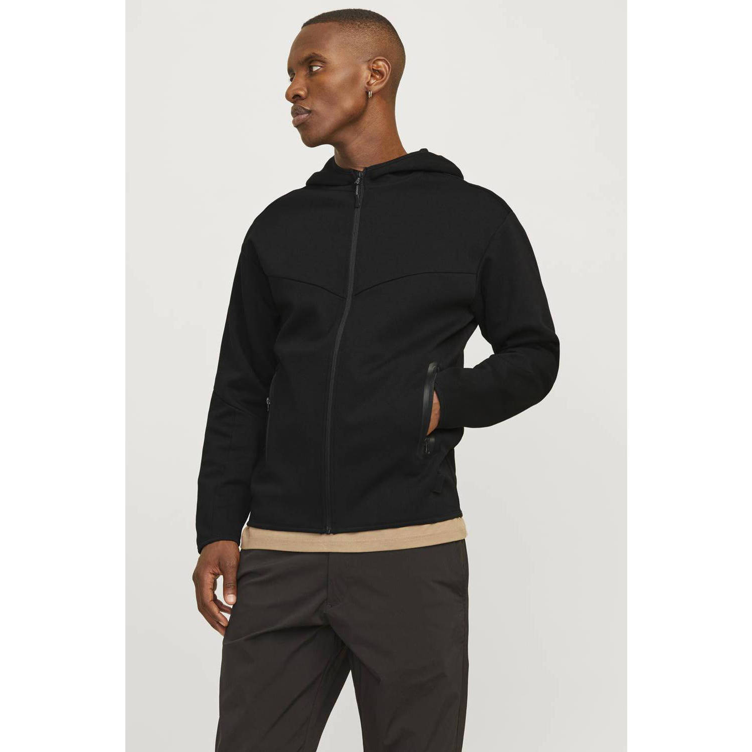 JACK & JONES CORE sweatvest JCOFUSION zwart