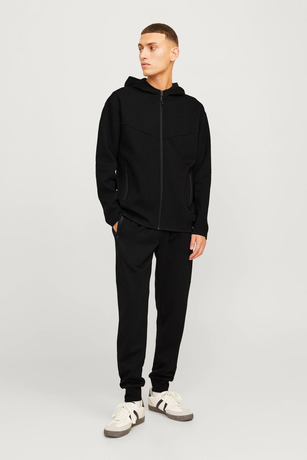 JACK & JONES PANTS STUDIO slim fit joggingbroek JPSTWILL zwart