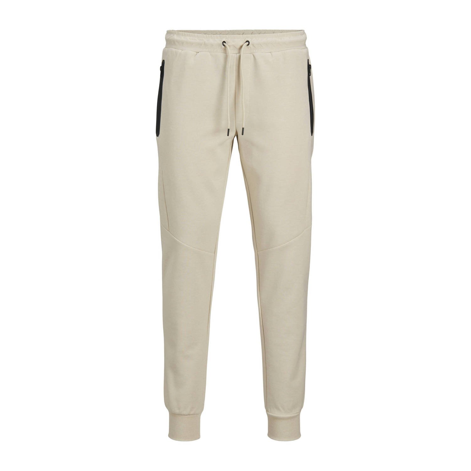 JACK & JONES PANTS STUDIO gemêleerde slim fit joggingbroek JPSTWILL moonbeam