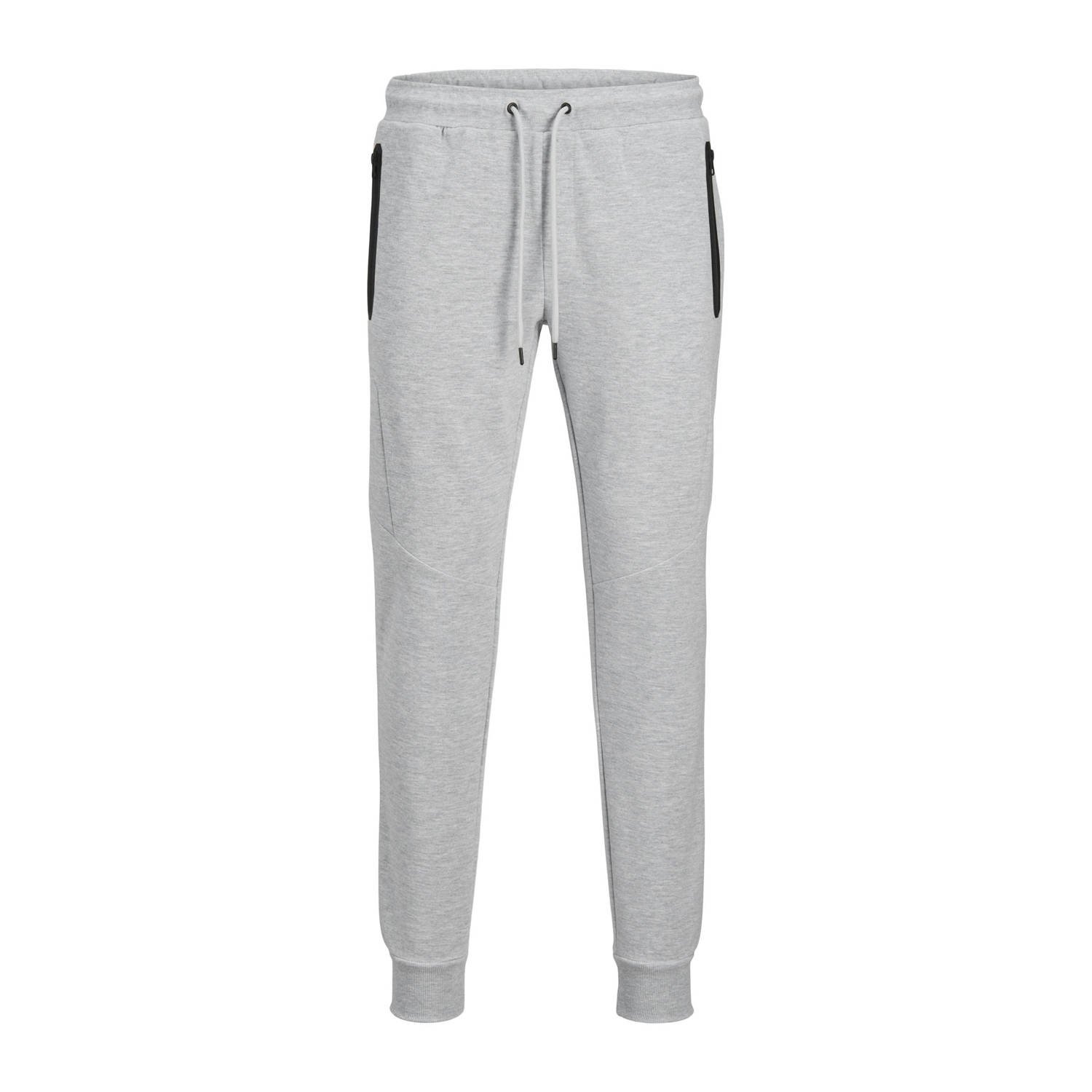 JACK & JONES PANTS STUDIO gemêleerde slim fit joggingbroek JPSTWILL light grey melange